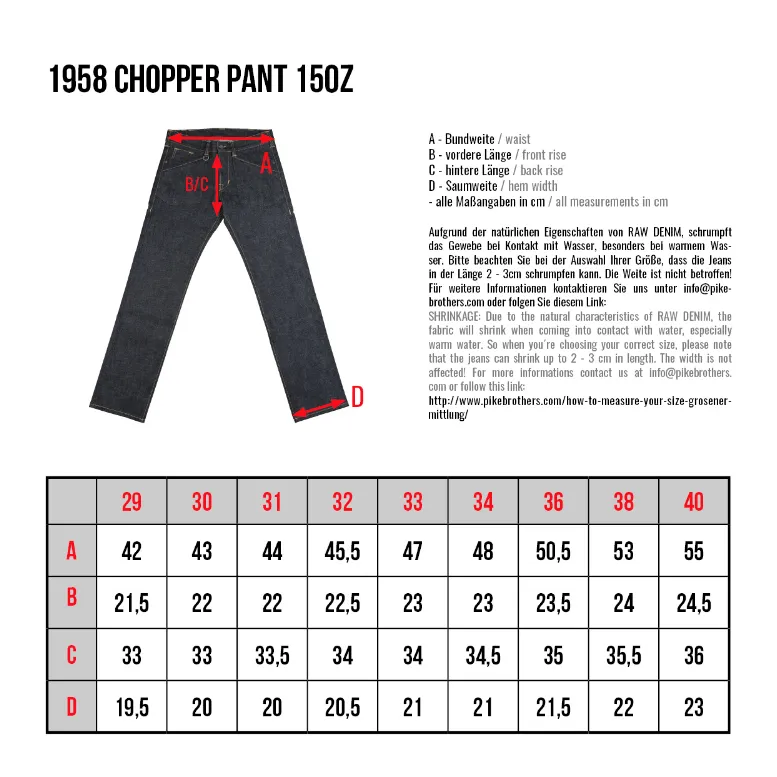 1958 Chopper 15oz. Denim - Raw