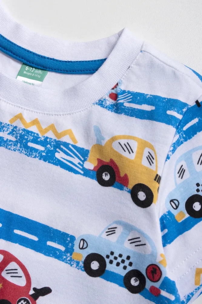 2 Pack Transport T-Shirts Blue And White