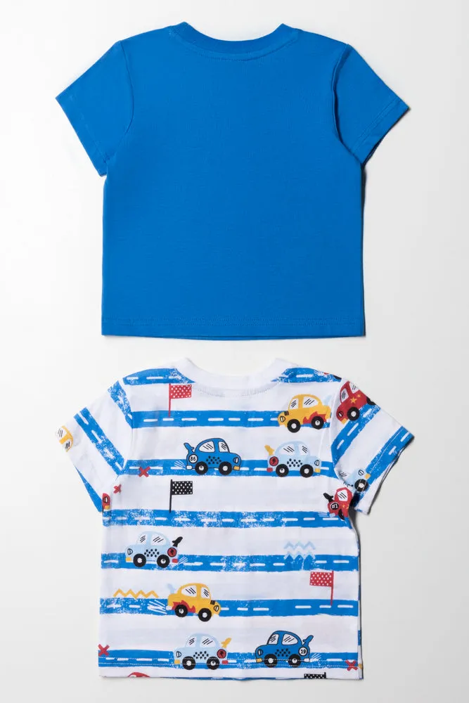 2 Pack Transport T-Shirts Blue And White