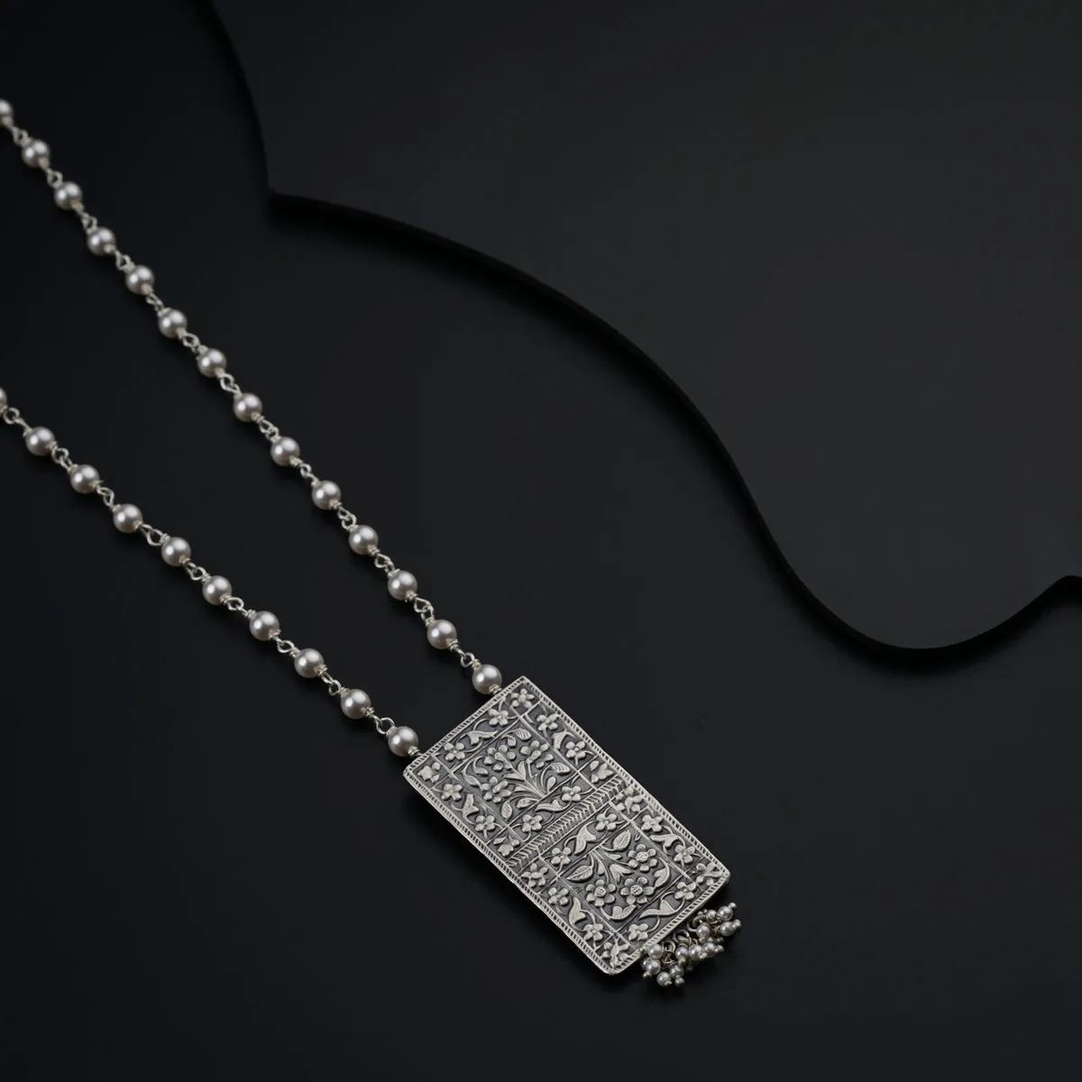 Antique Silver and Pearls Necklace