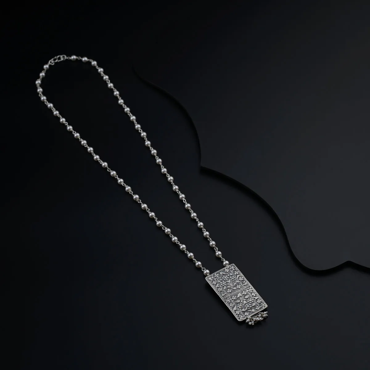 Antique Silver and Pearls Necklace