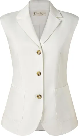Belle Poque Vest for Women Business Casual Sleeveless Blazer Suit Vest Tops Light Jackets Blazers with Pockets