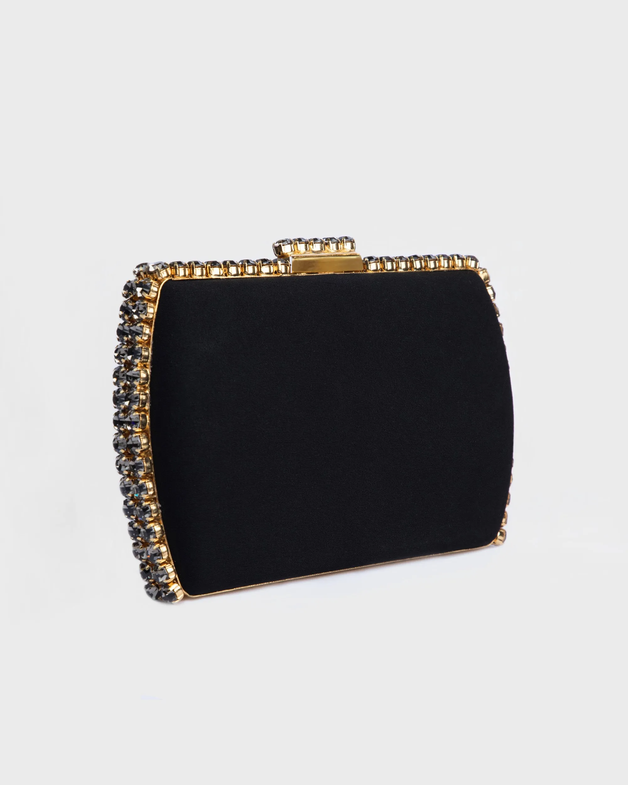 Black Clutch With Gold Hardware