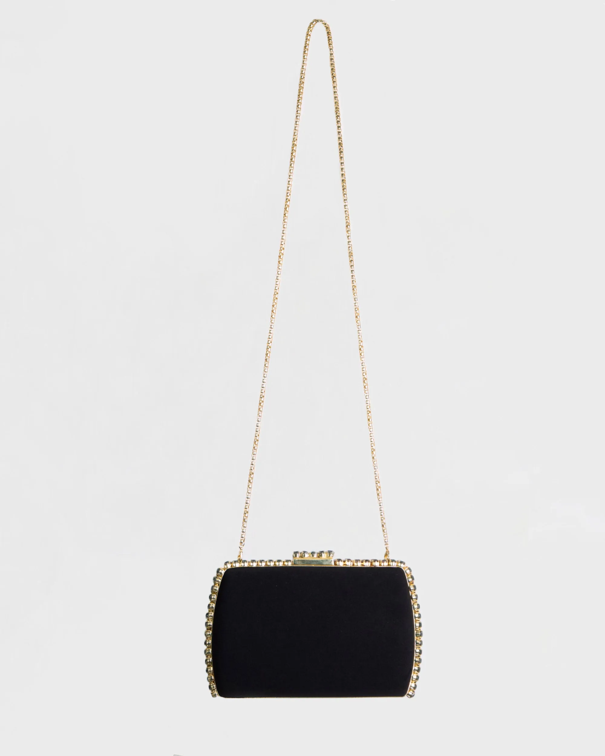Black Clutch With Gold Hardware