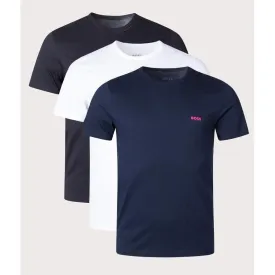 BOSS THREE-PACK OF LOGO-EMBROIDERED UNDERWEAR T-SHIRTS IN COTTON