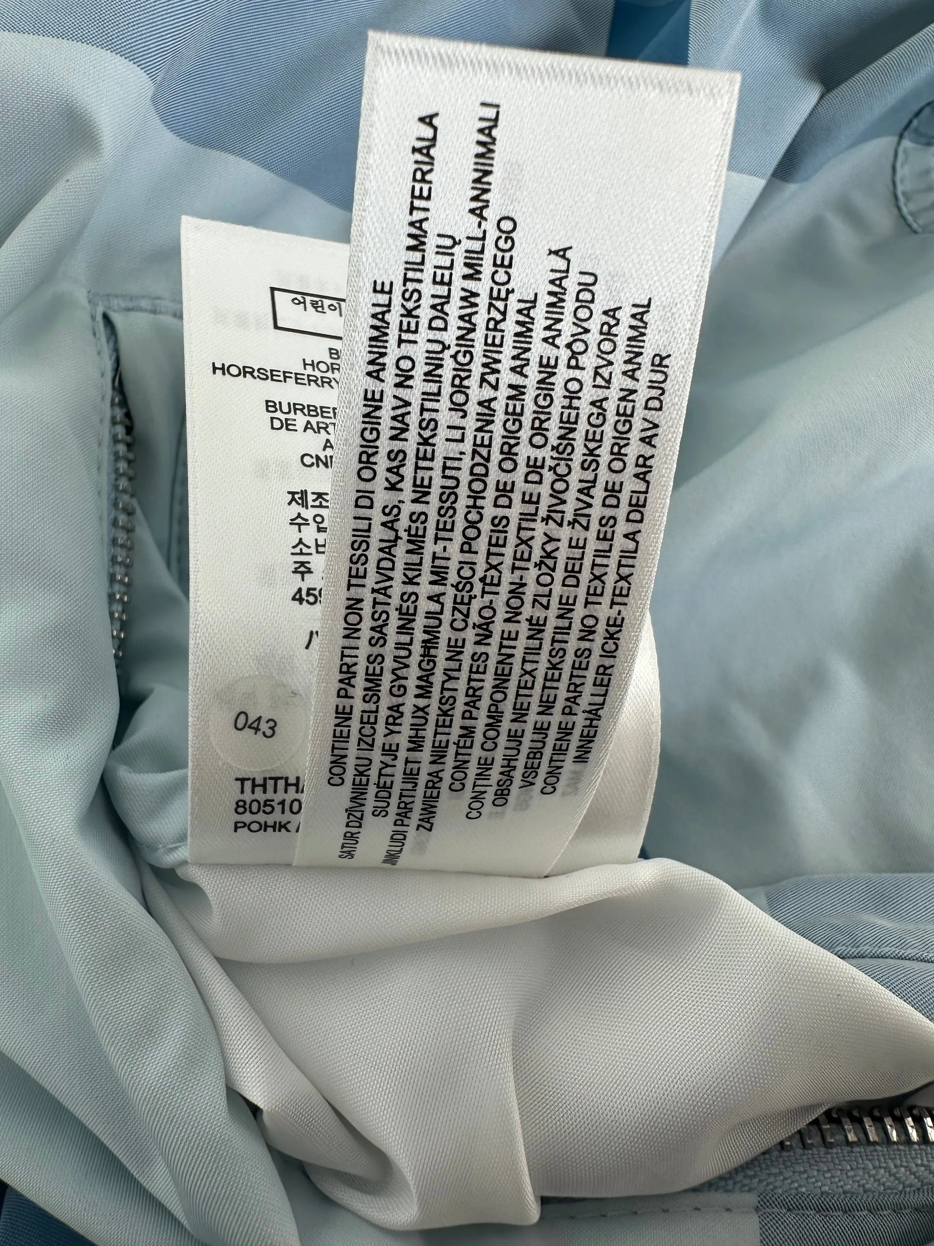 Burberry Blue Check Pattern Anorak