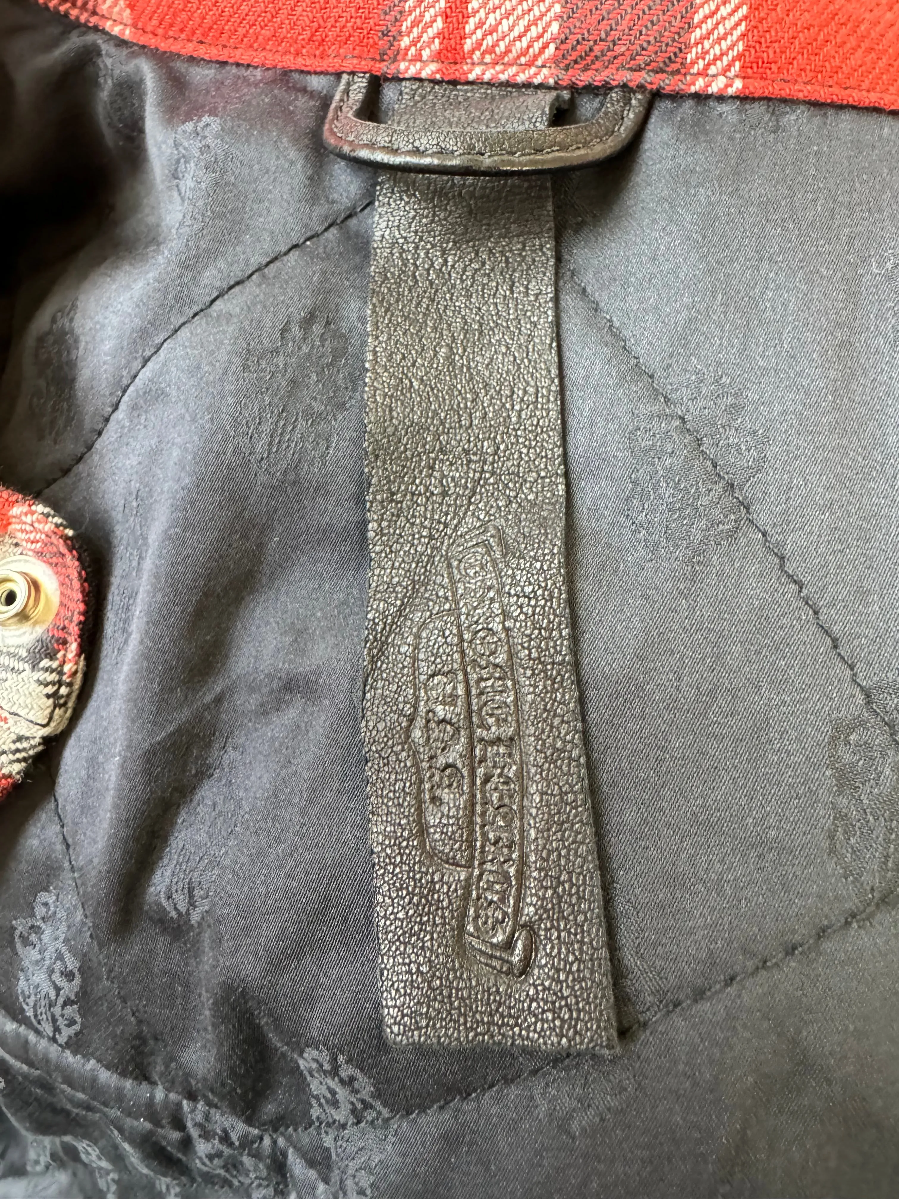 Chrome Hearts Red & White Fleur Padded Flannel