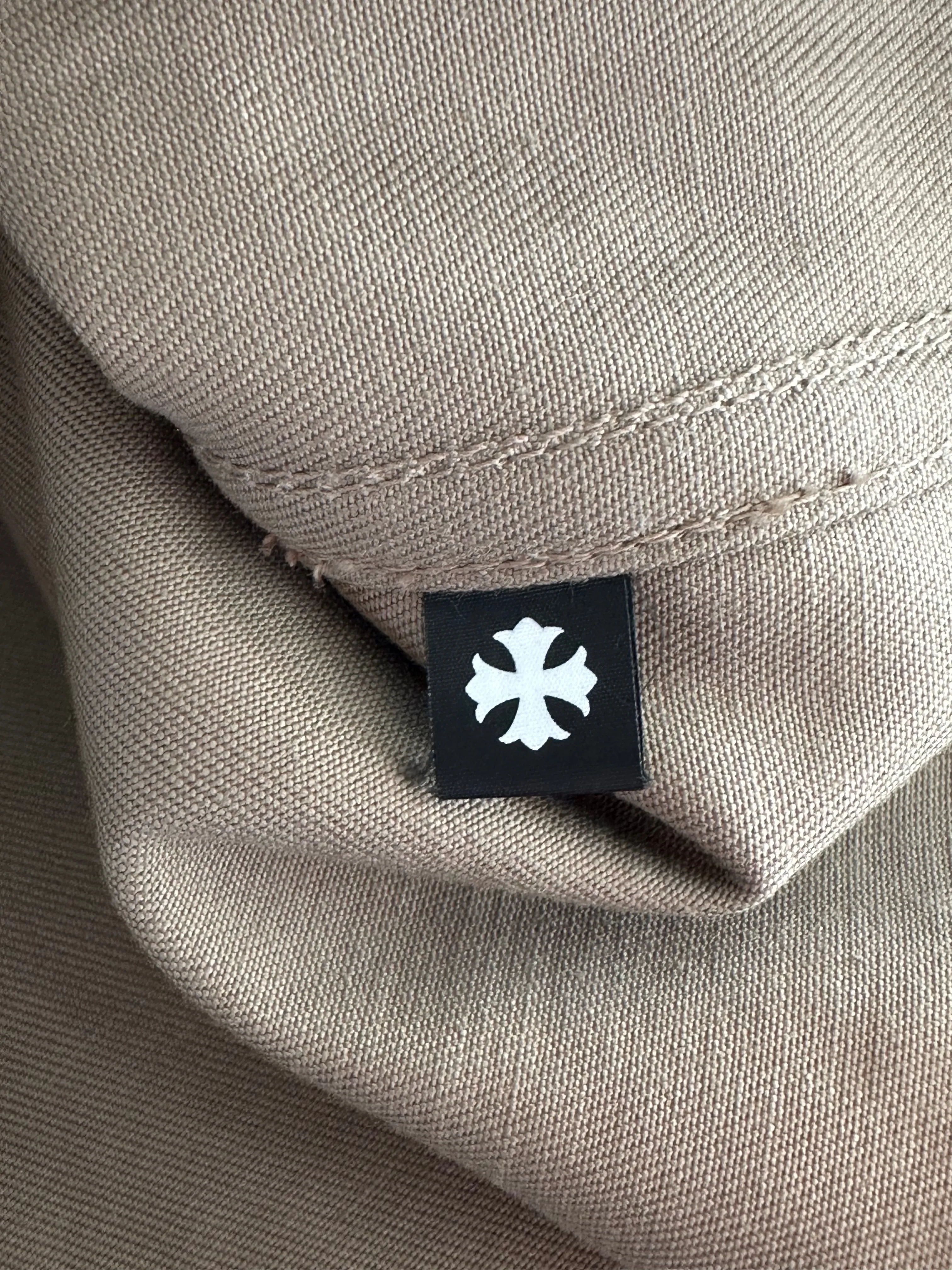 Chrome Hearts Tan & Black Cross Patch Work Dog Jacket