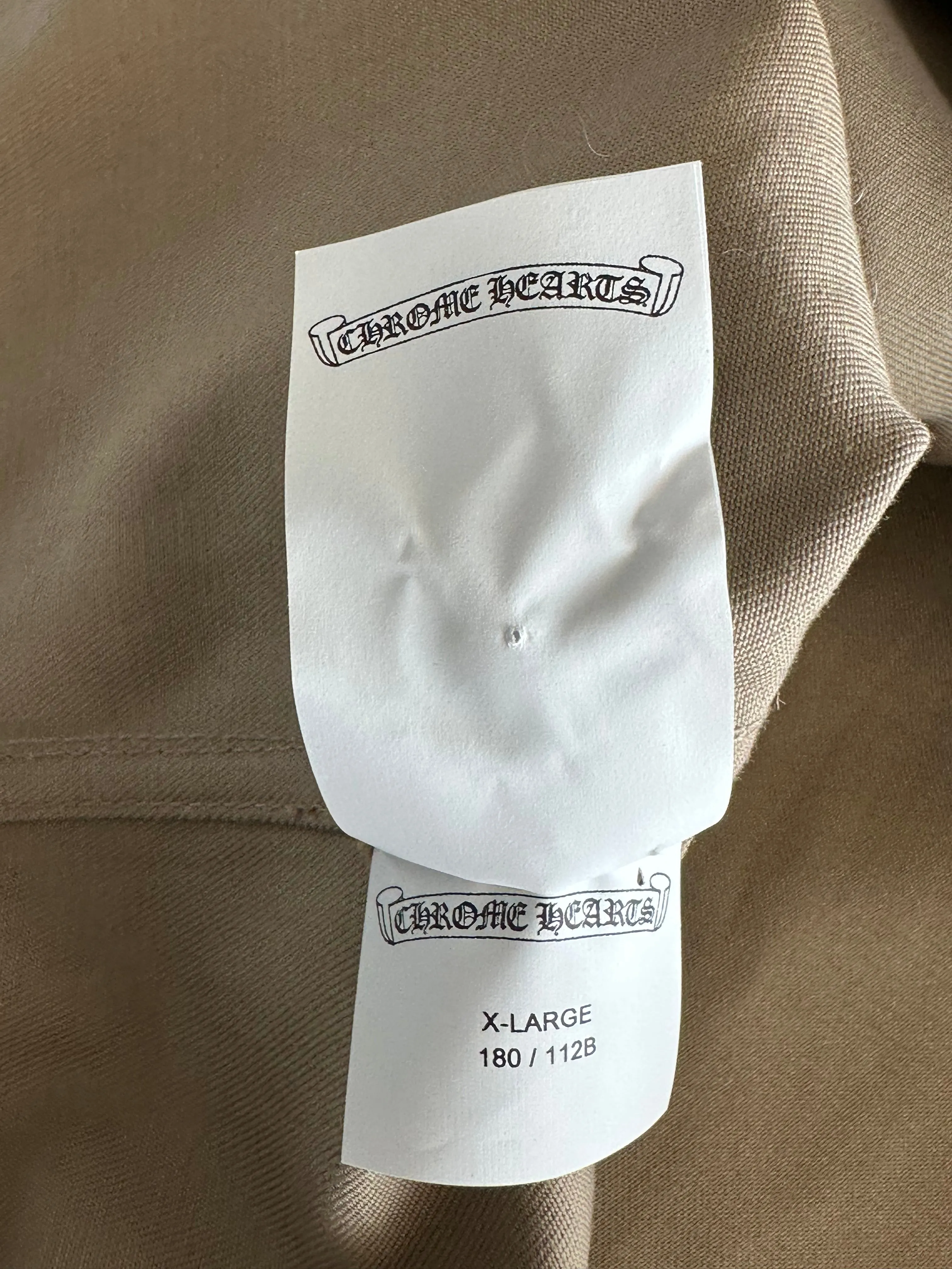 Chrome Hearts Tan & Black Cross Patch Work Dog Jacket