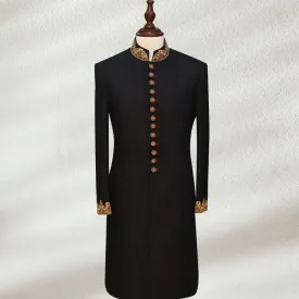 Classic Black Wedding Sherwani