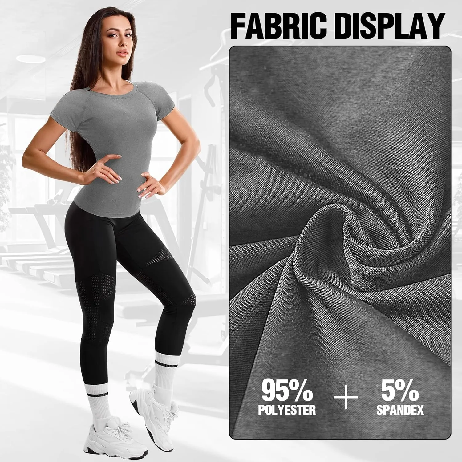 Coume 4 Pack Women's Compression Shirts Short Sleeve Workout Tops Running Athletic Yoga T-Shirt for Gym Sports Gear Dry Fit