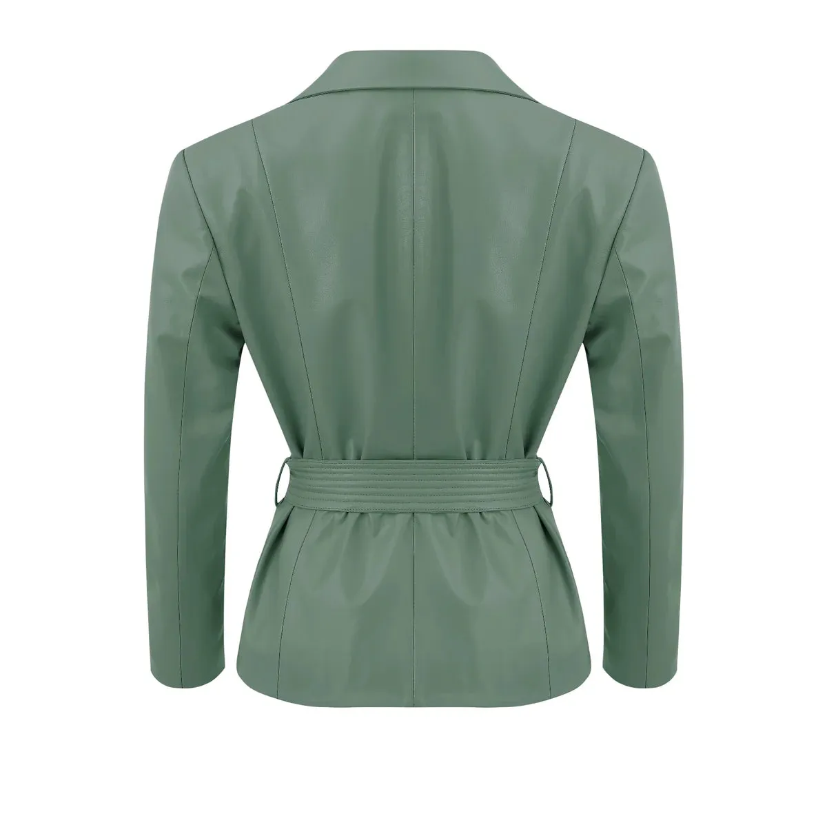 Daria Leather Jacket - Sage