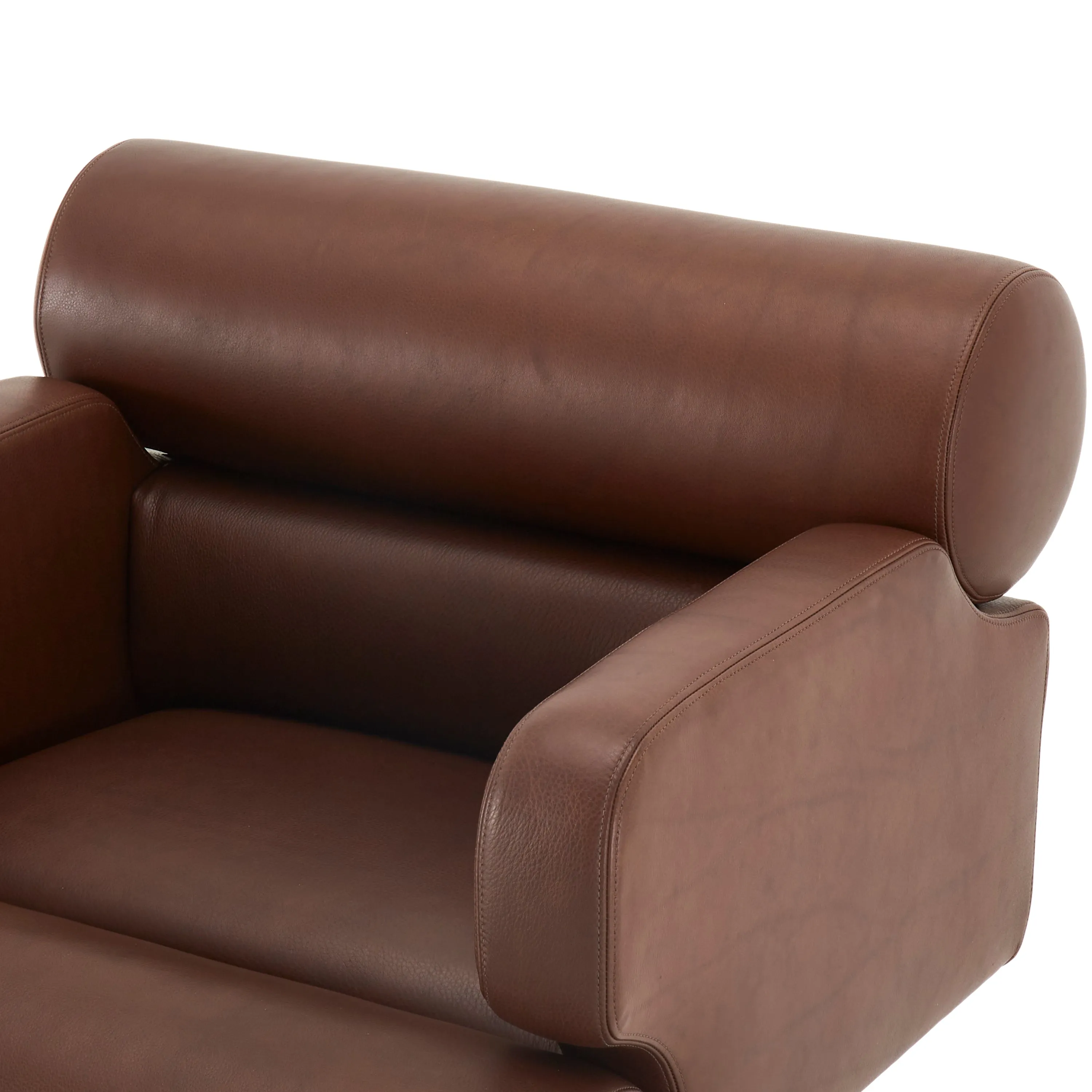 Dark Brown Leather Rolling Chair