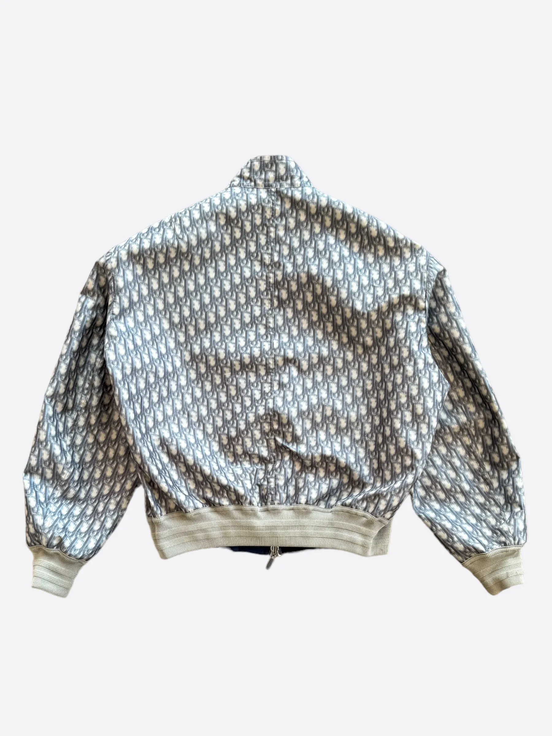 Dior Blurred Beige Oblique Reversible Bomber Jacket