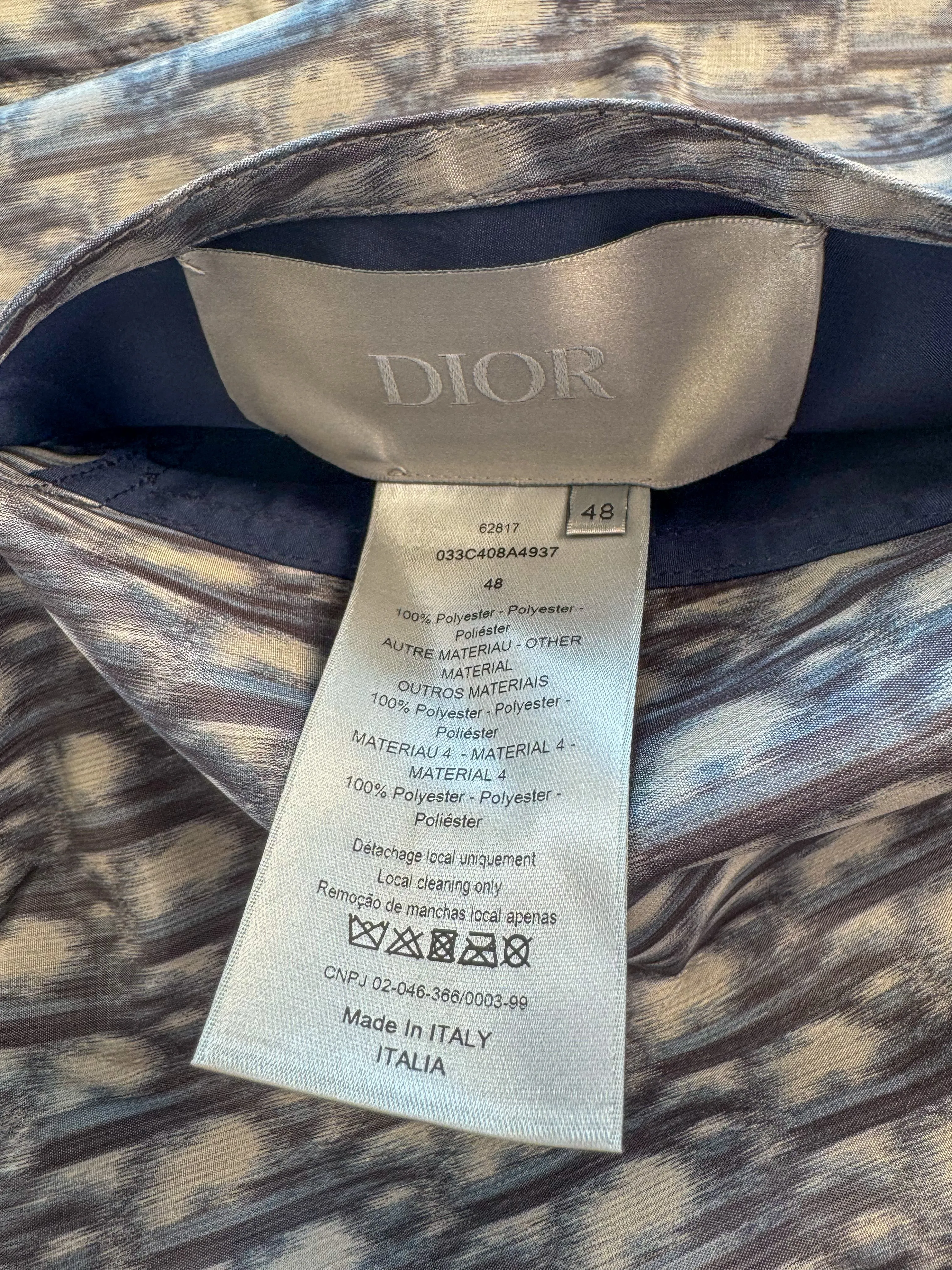 Dior Blurred Beige Oblique Reversible Bomber Jacket