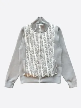 Dior Grey & White Oblique Zip Up Jacket