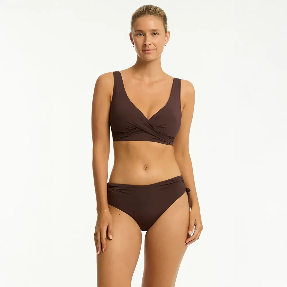 Essentials Edit Cross Front Multifit Bra Cocoa