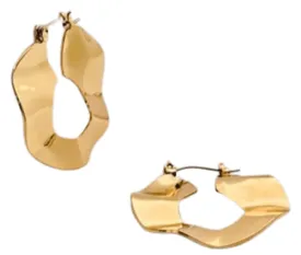 Gold Hammered Hoop Earrings | Stylish Evening Wear Accessories