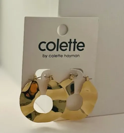 Gold Hammered Hoop Earrings | Stylish Evening Wear Accessories