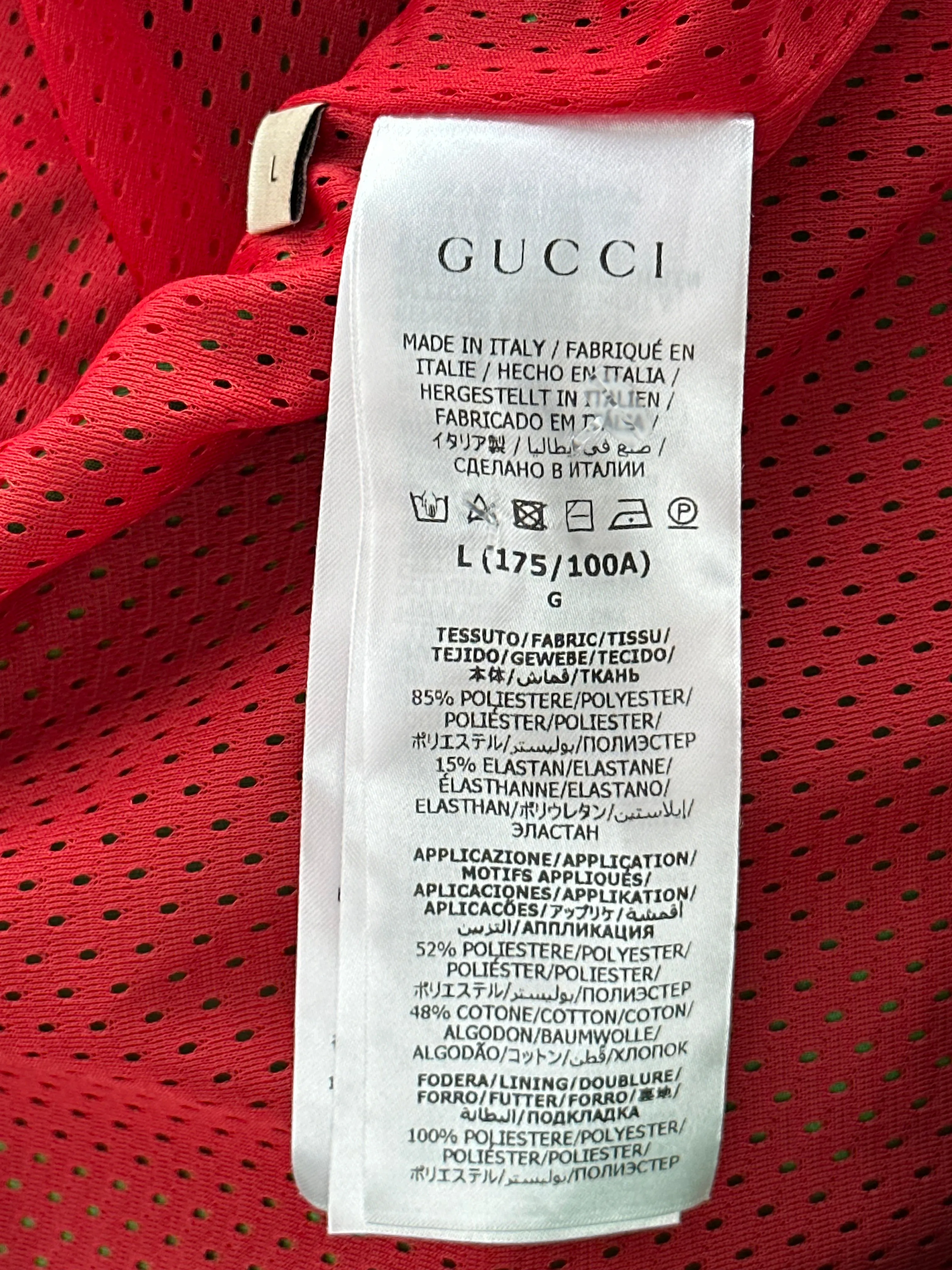 Gucci Green & Red Embossed Logo Anorak Hoodie