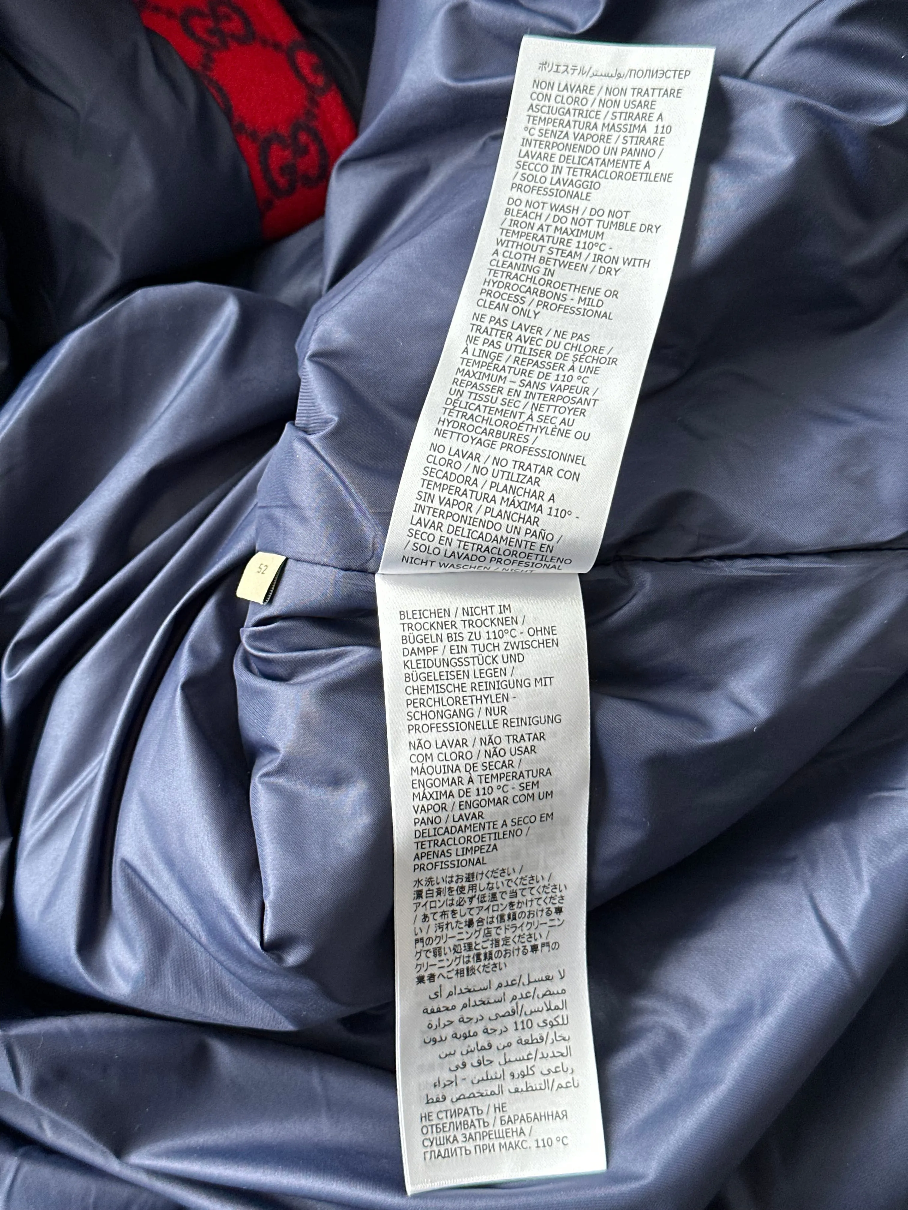 Gucci Red & Navy GG Monogram Flannel Coat