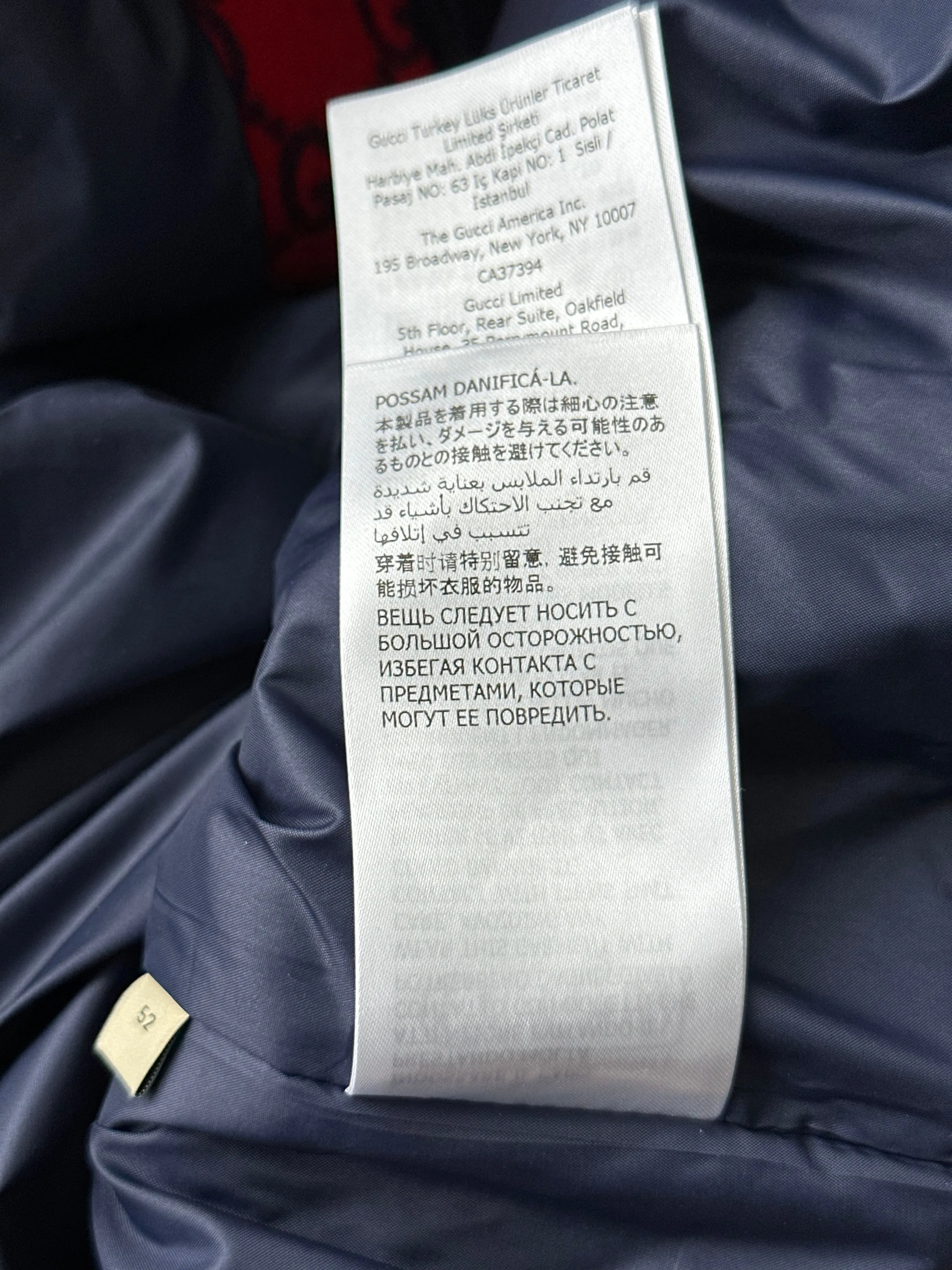 Gucci Red & Navy GG Monogram Flannel Coat