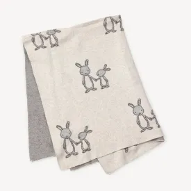 Jacquard Sweater Knit Baby Blanket - Bunny