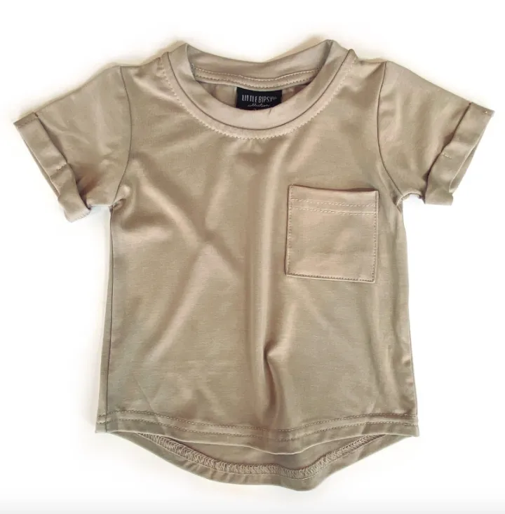 Little Bipsy - Basic Pocket Tee in Taupe