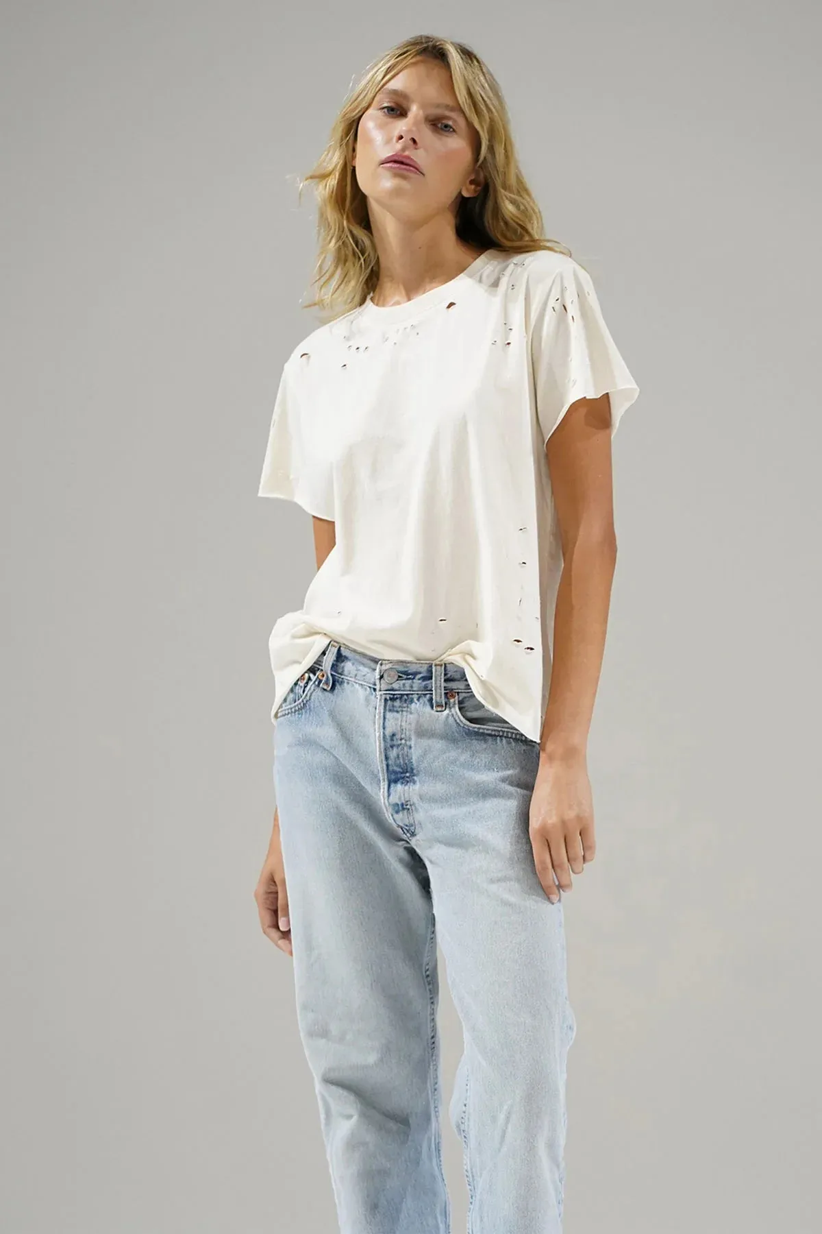 LNA | Rocker Cotton Tee - Off White