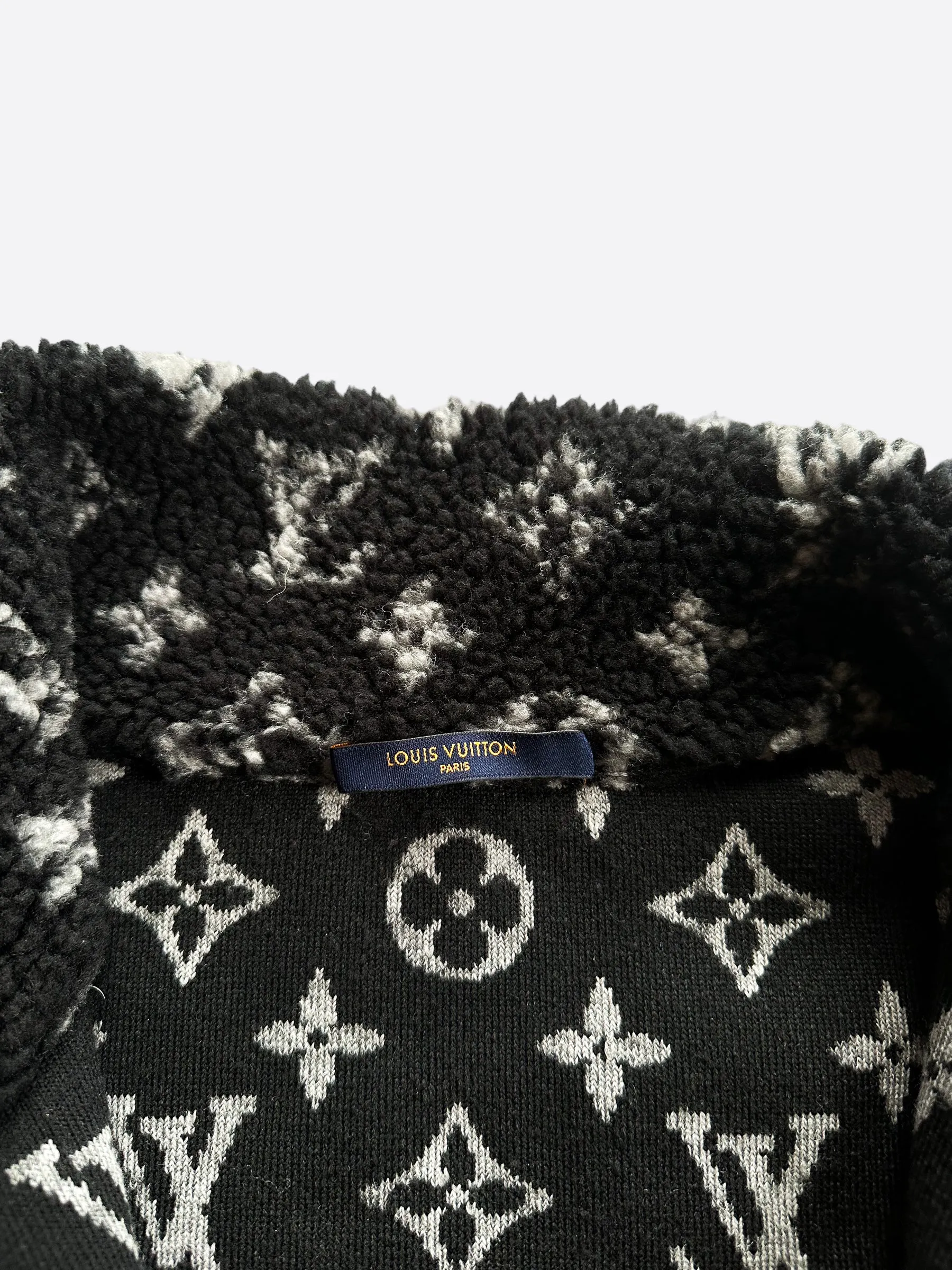 Louis Vuitton Black & Grey Monogram Fleece Jacket
