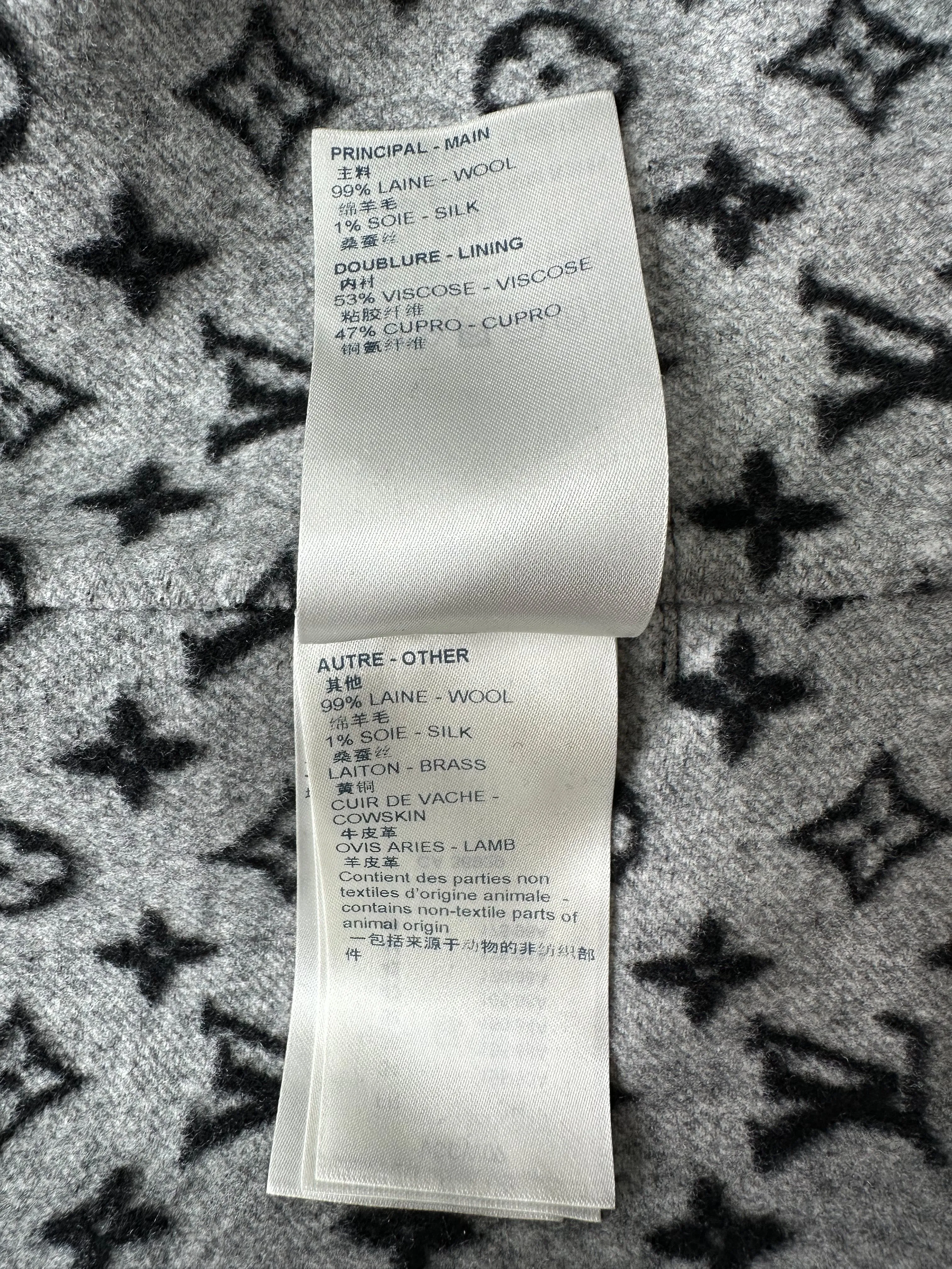 Louis Vuitton Black & Grey Monogram Women's Peacoat