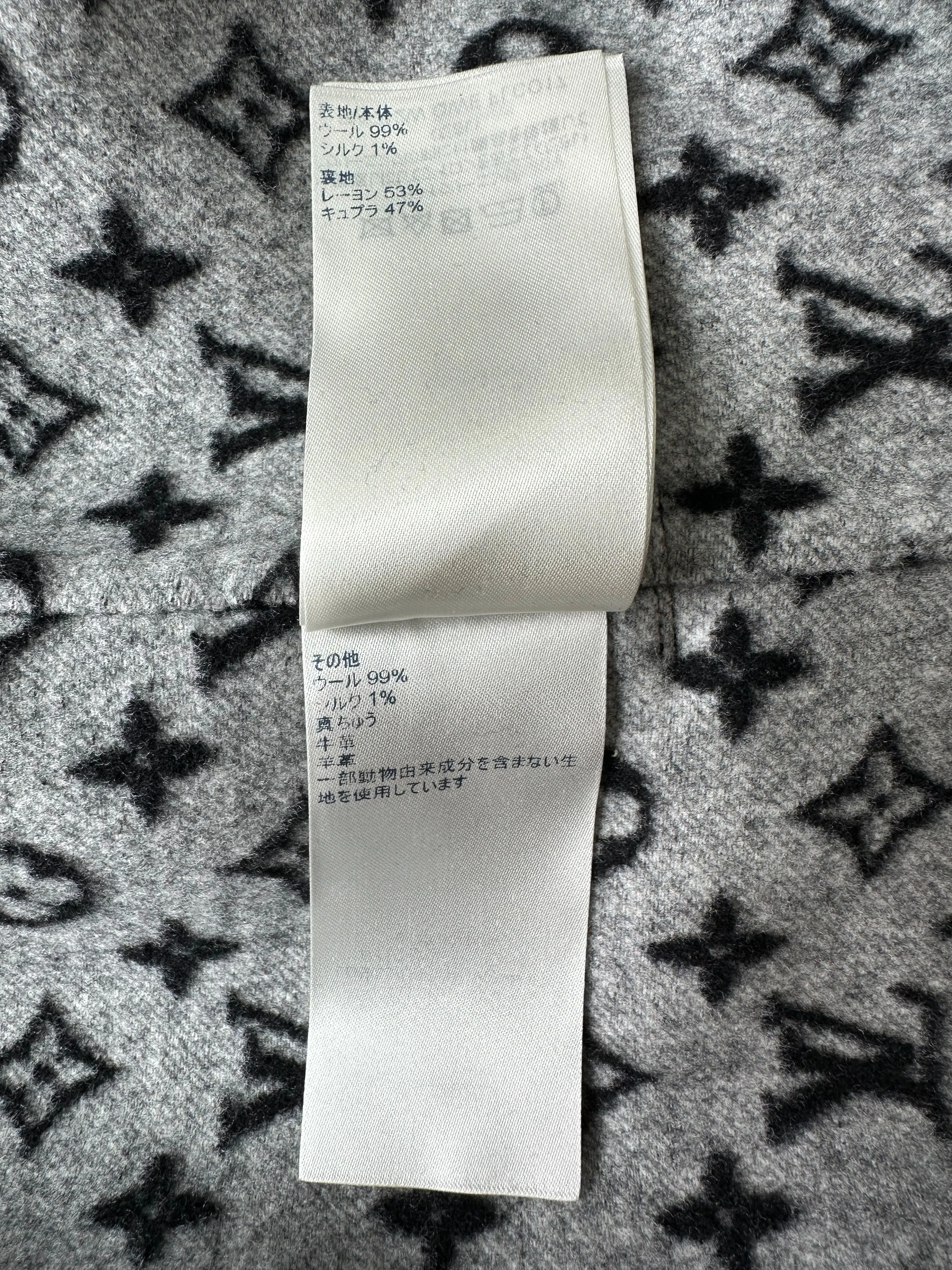 Louis Vuitton Black & Grey Monogram Women's Peacoat