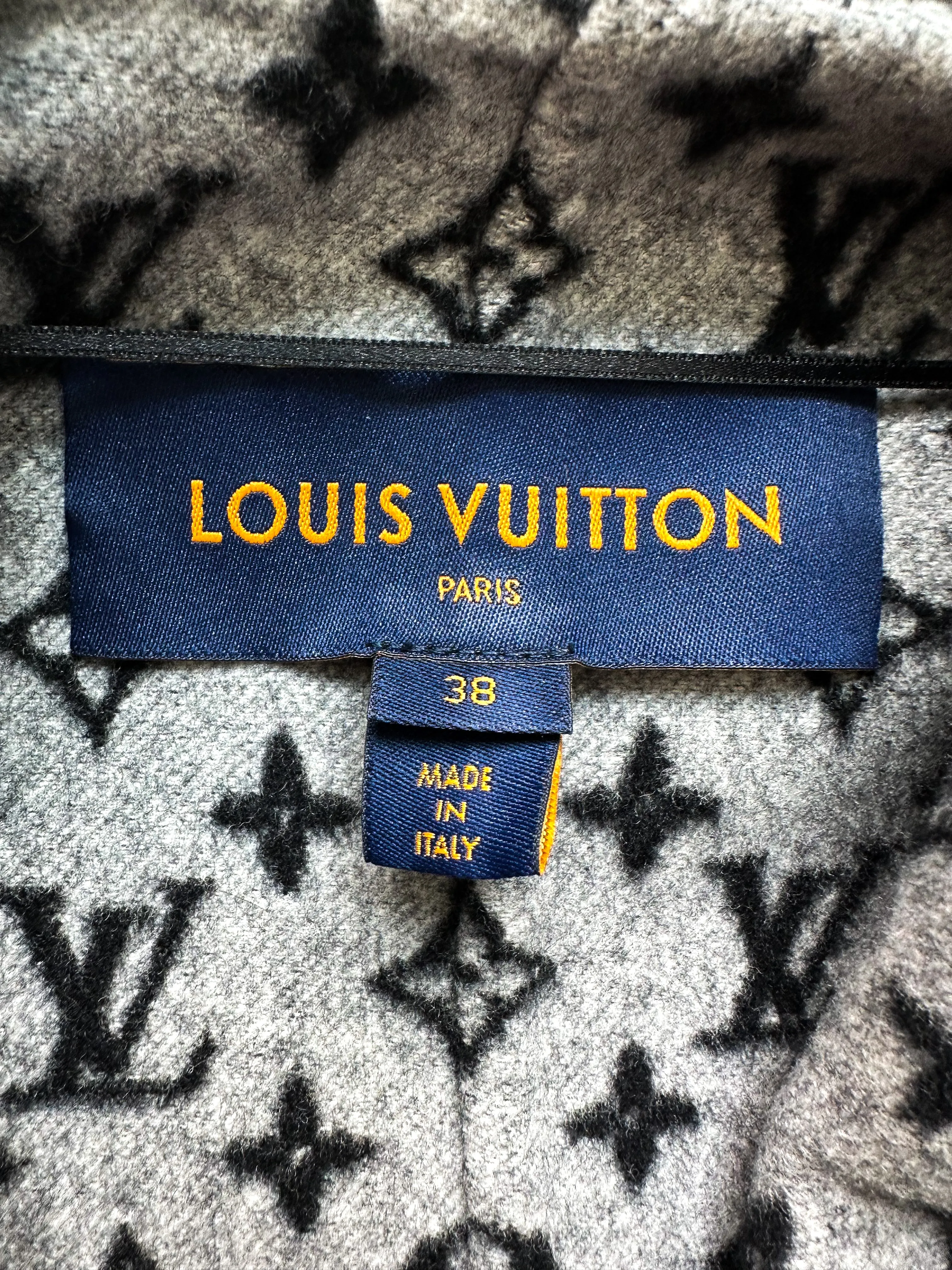 Louis Vuitton Black & Grey Monogram Women's Peacoat