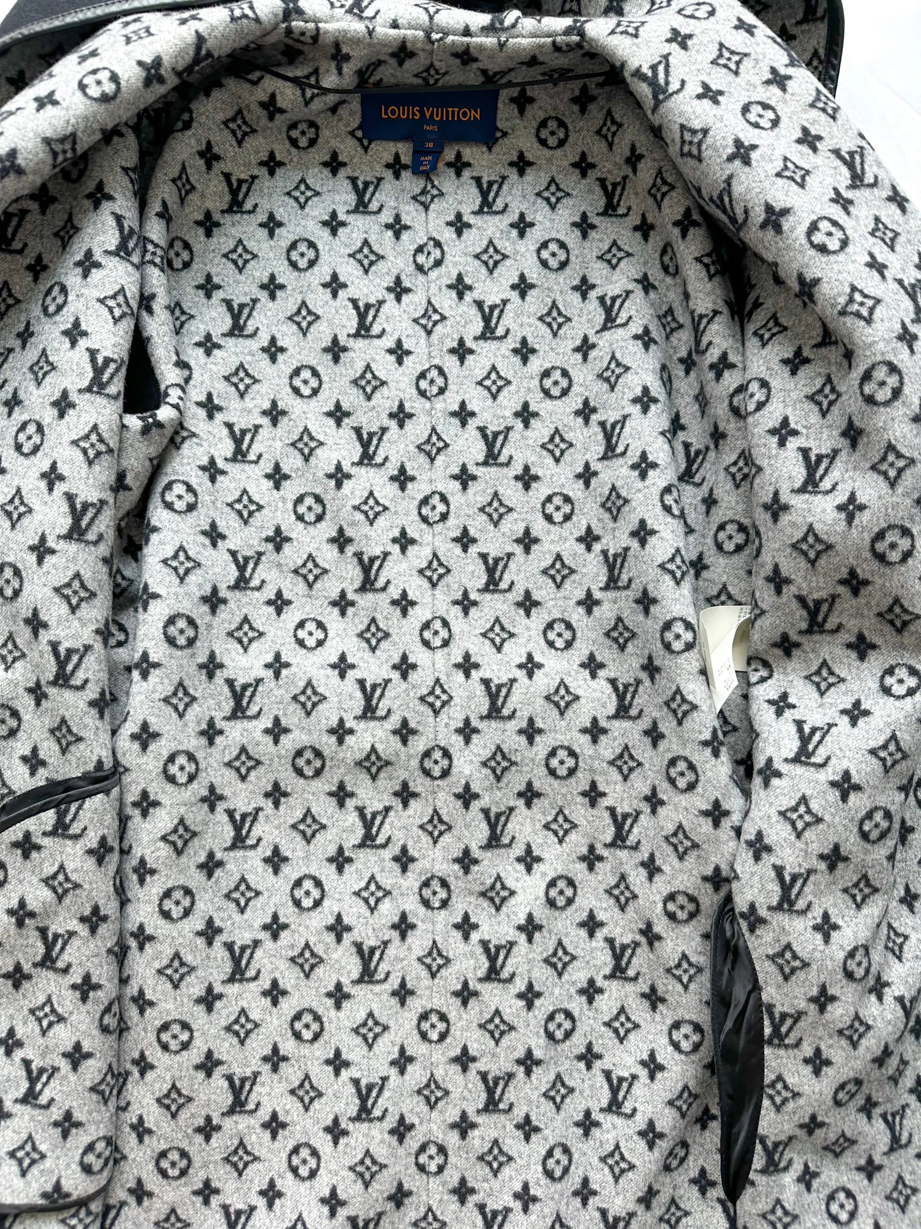 Louis Vuitton Black & Grey Monogram Women's Peacoat