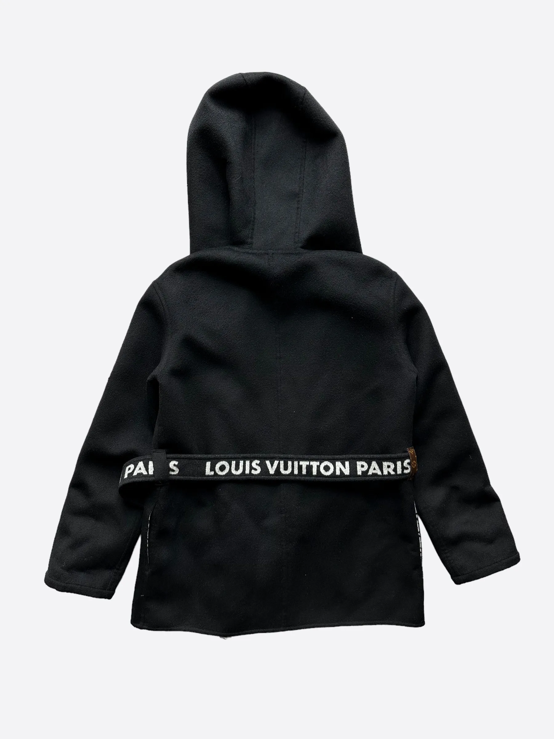 Louis Vuitton Black & Grey Monogram Women's Peacoat