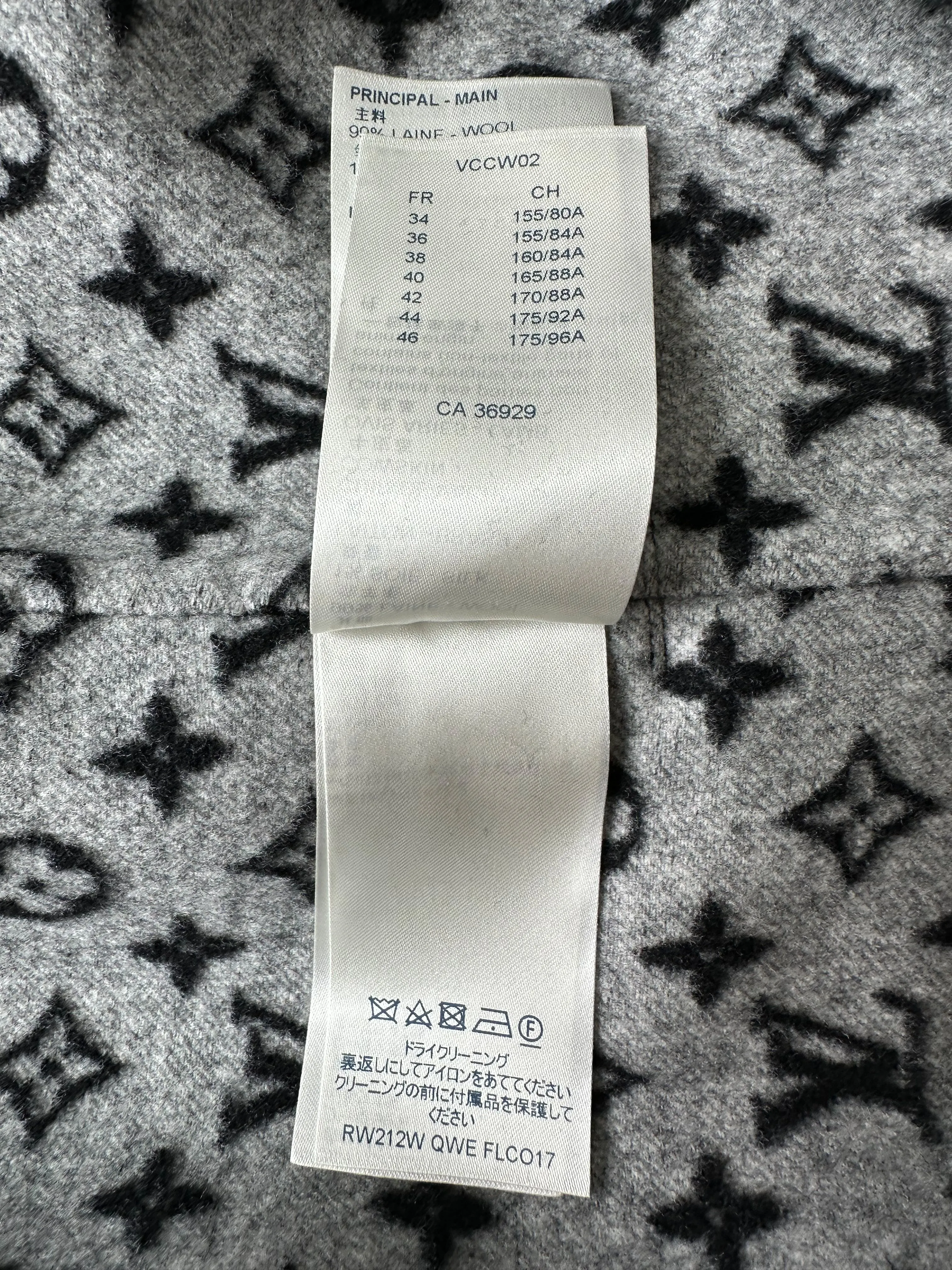 Louis Vuitton Black & Grey Monogram Women's Peacoat