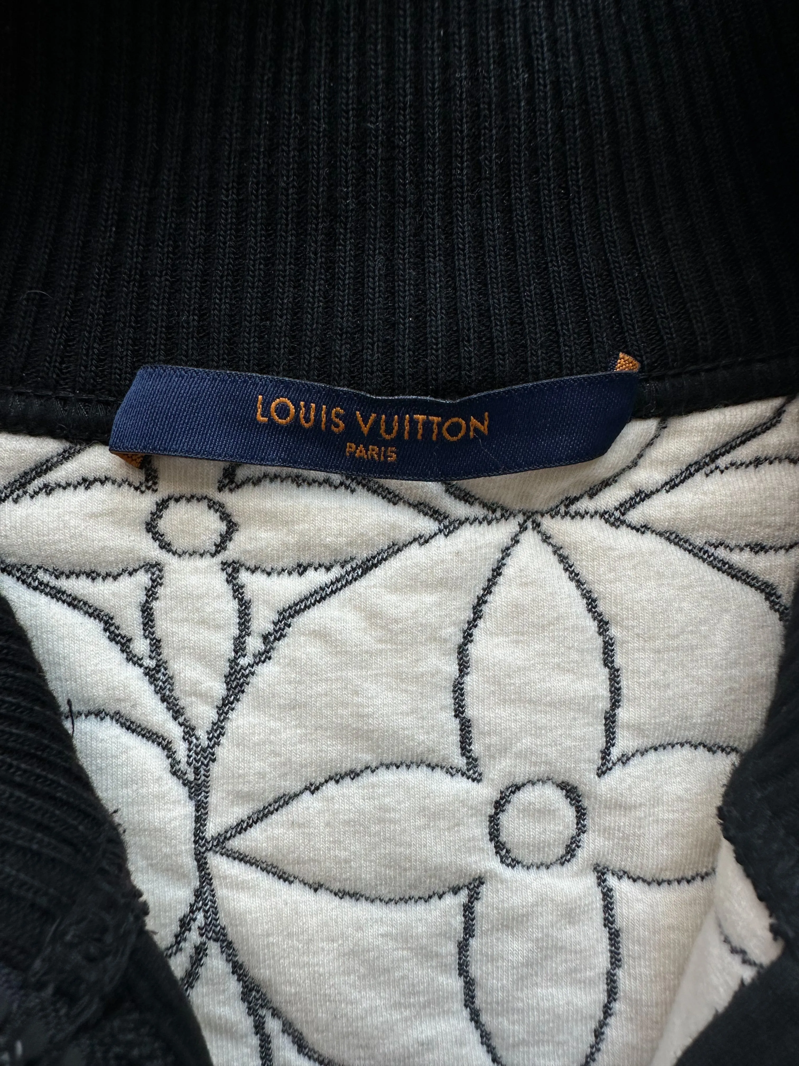 Louis Vuitton Black & White Flower Monogram Jacket