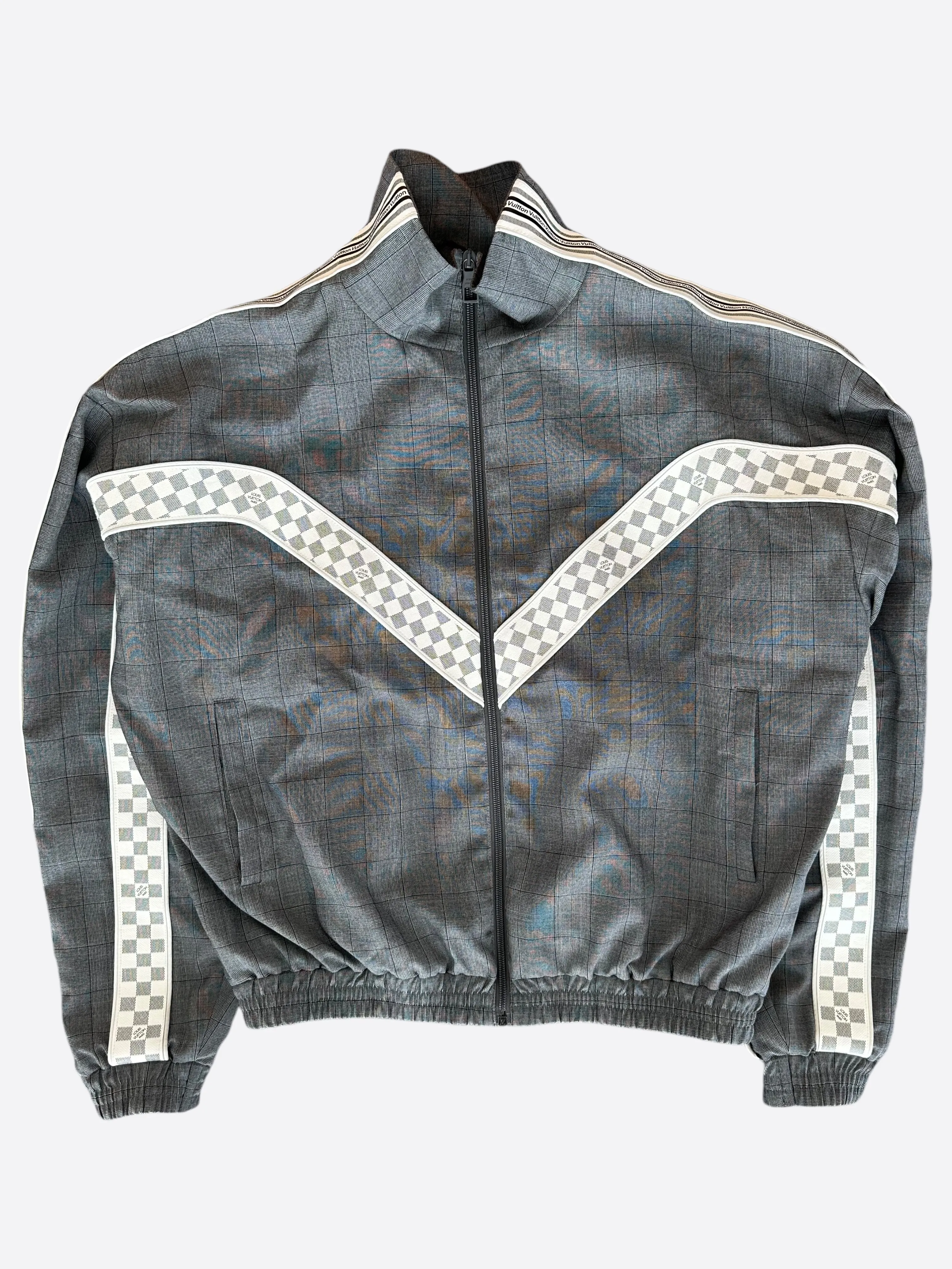 Louis Vuitton Grey & White Damier Track Jacket
