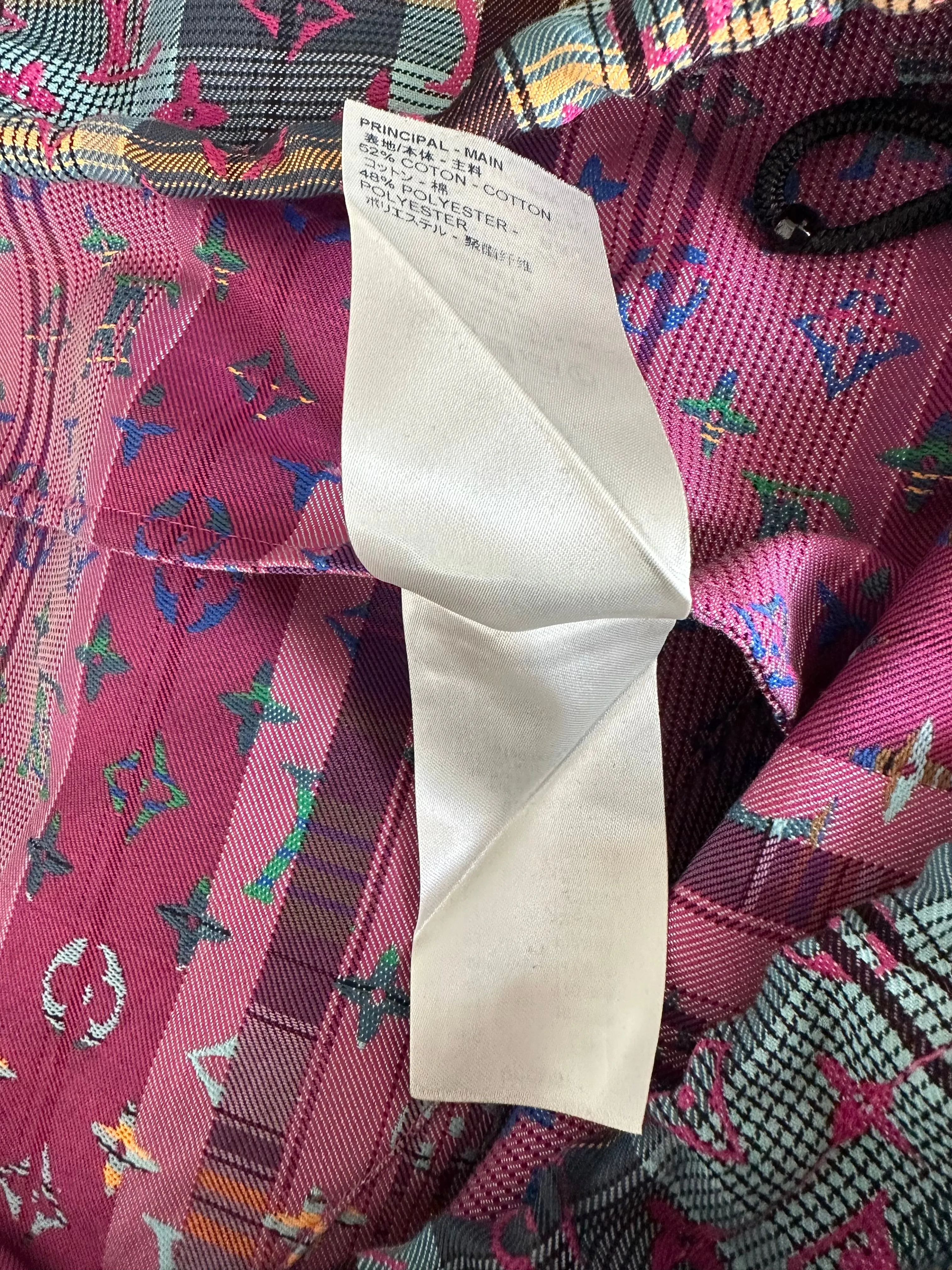 Louis Vuitton Multicolor Plaid & Pink Monogram Windbreaker