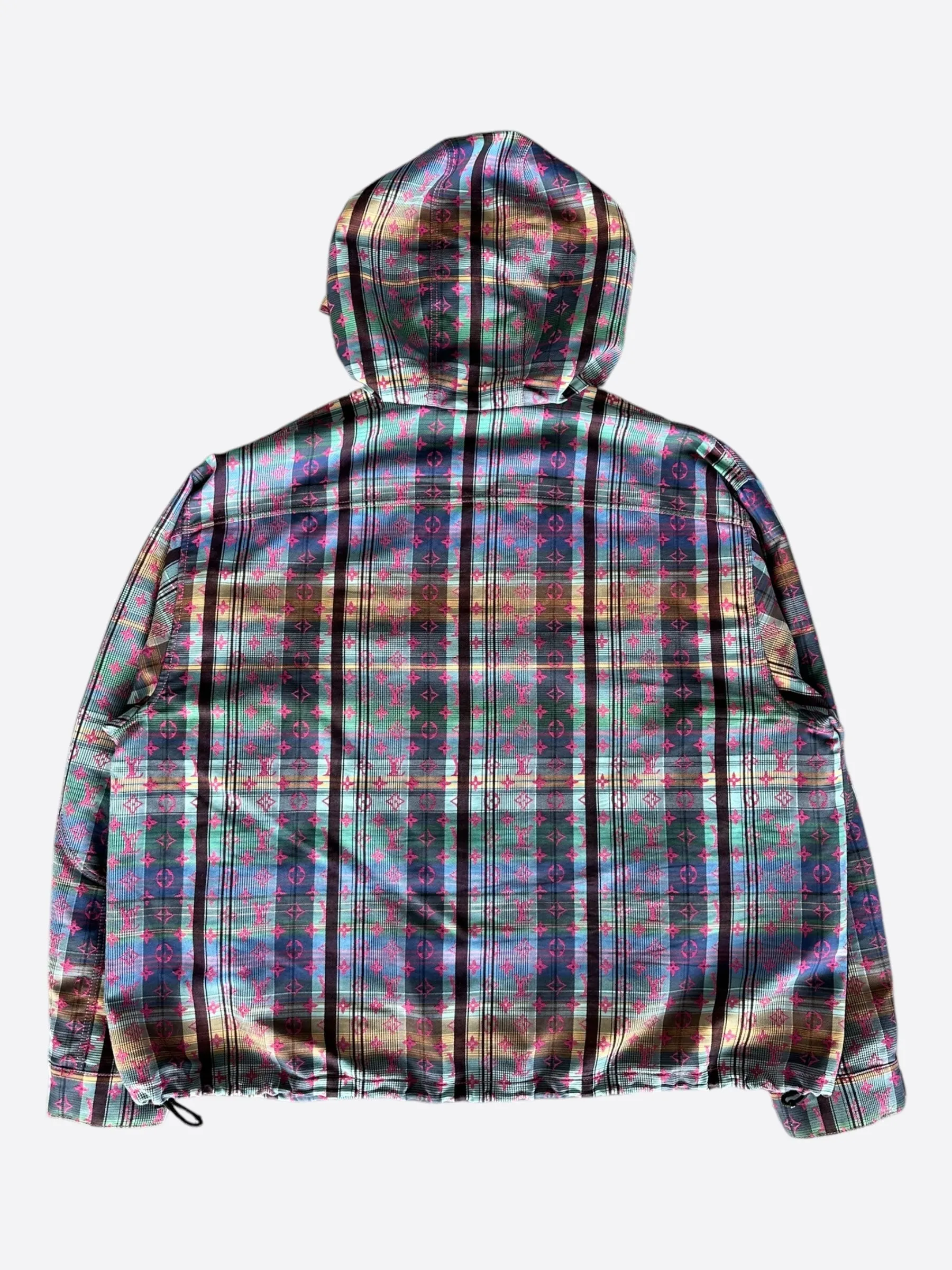 Louis Vuitton Multicolor Plaid & Pink Monogram Windbreaker