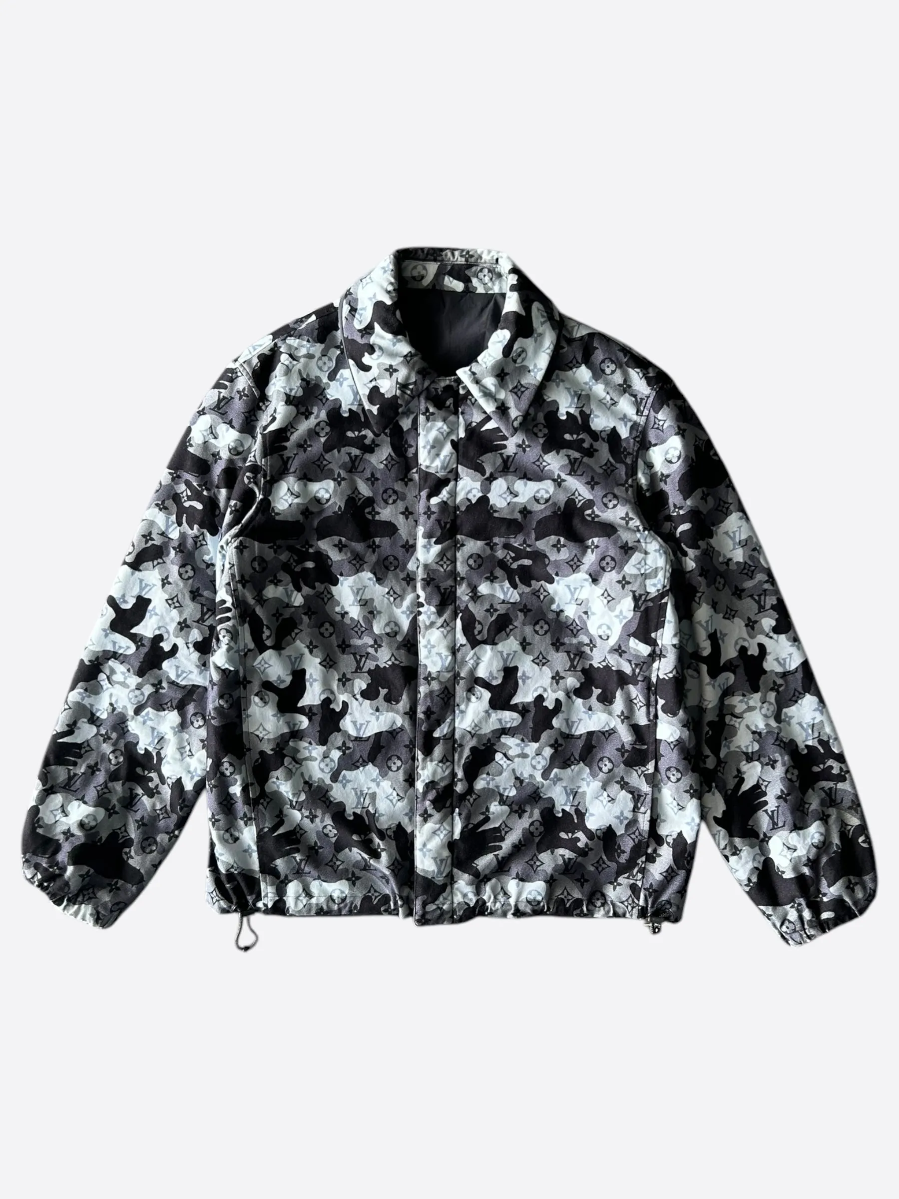 Louis Vuitton Navy Camouflage Monogram Reversible Jacket