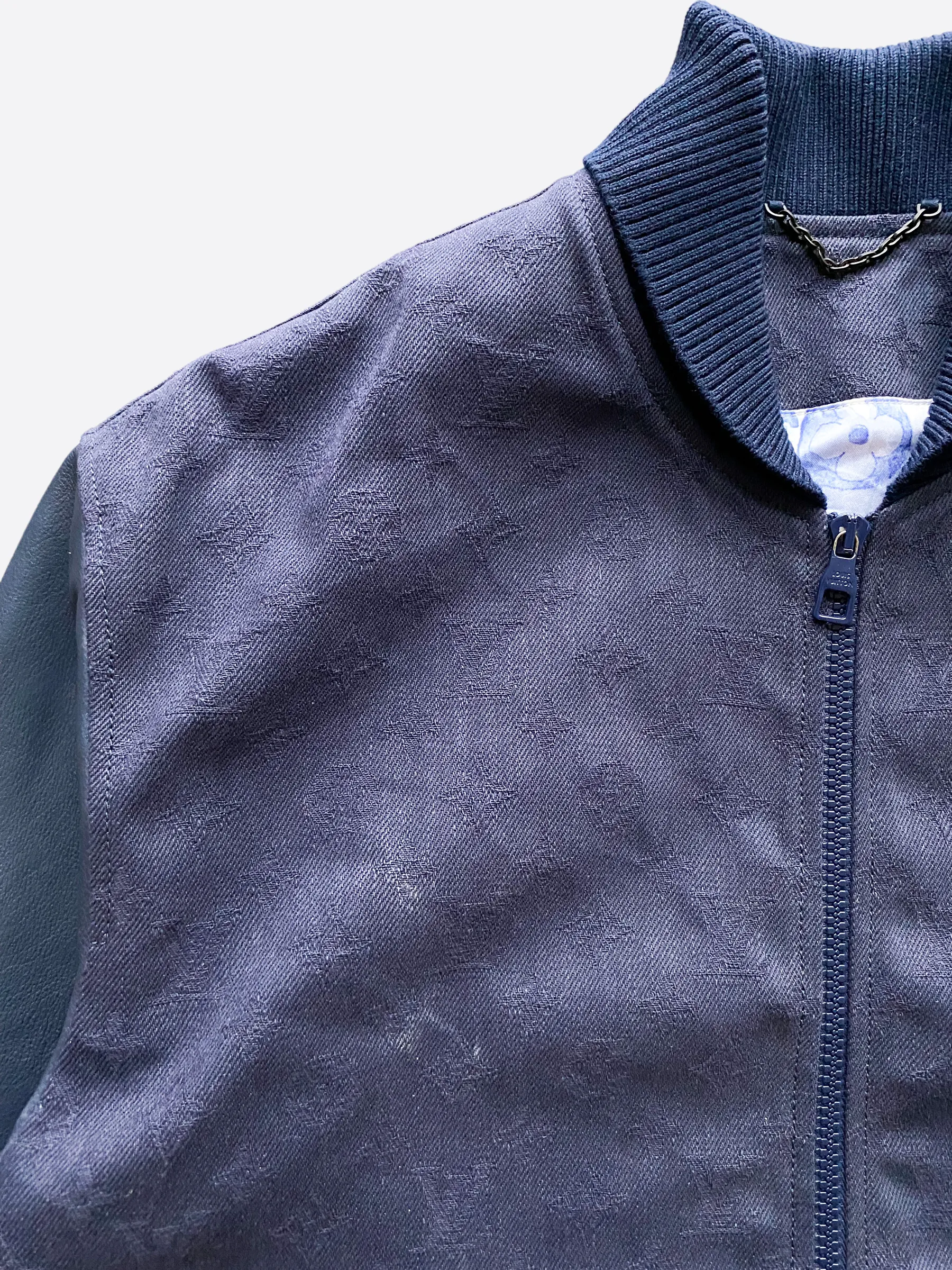 Louis Vuitton Navy Watercolor Monogram Bomber Jacket