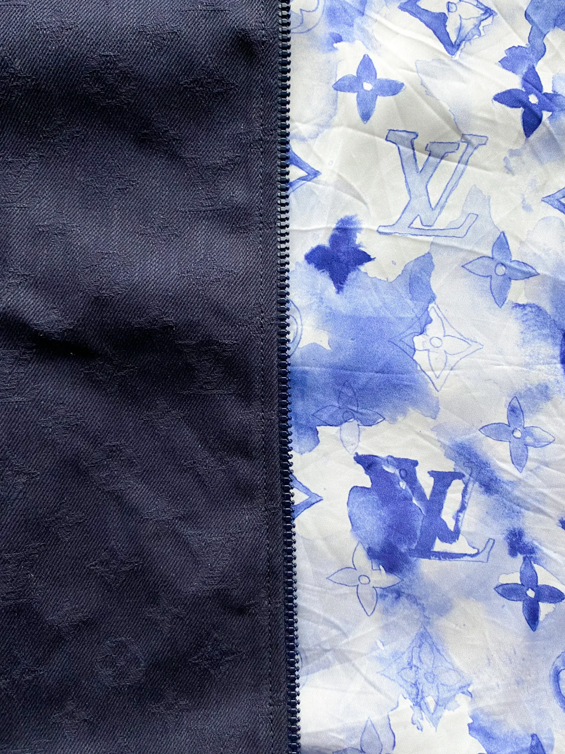 Louis Vuitton Navy Watercolor Monogram Bomber Jacket