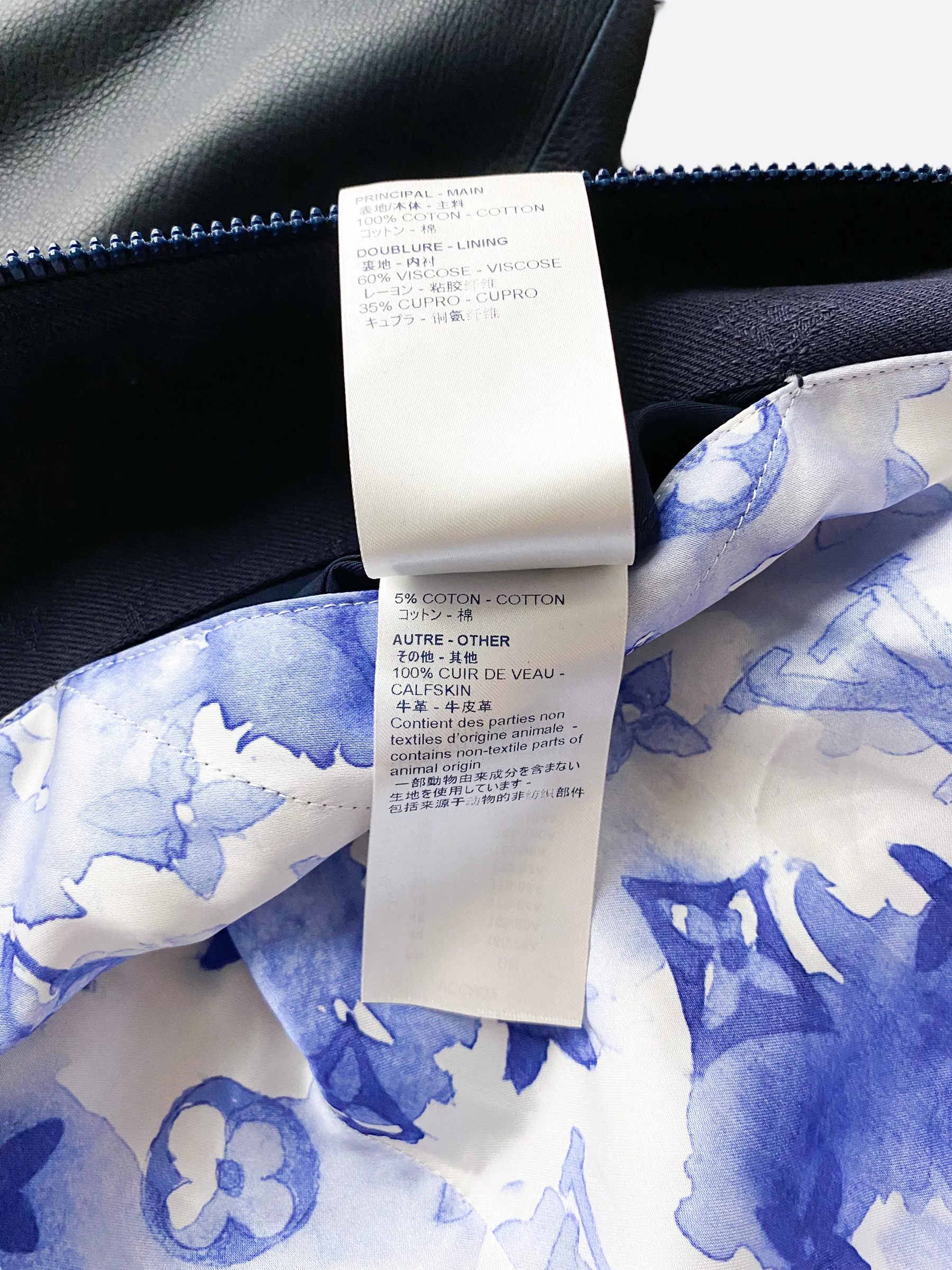 Louis Vuitton Navy Watercolor Monogram Bomber Jacket