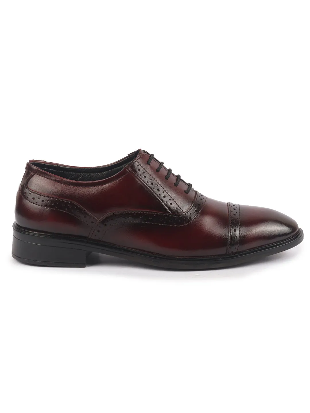 Men Brown Genuine Leather Formal Lace Up Brogue Shoes for Office|Meeting Event Shoes with Comfort
