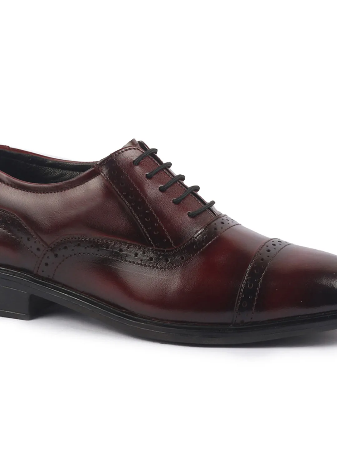 Men Brown Genuine Leather Formal Lace Up Brogue Shoes for Office|Meeting Event Shoes with Comfort