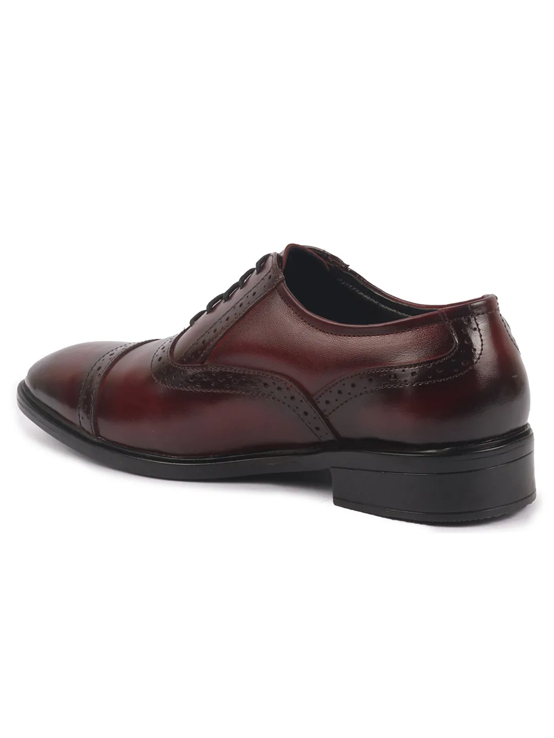 Men Brown Genuine Leather Formal Lace Up Brogue Shoes for Office|Meeting Event Shoes with Comfort