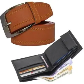 Men’s Formal Tan Color Belt And brown Color Wallet (Combo)