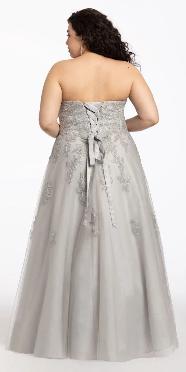 Metallic Lace Applique Sweetheart Tulle Ballgown