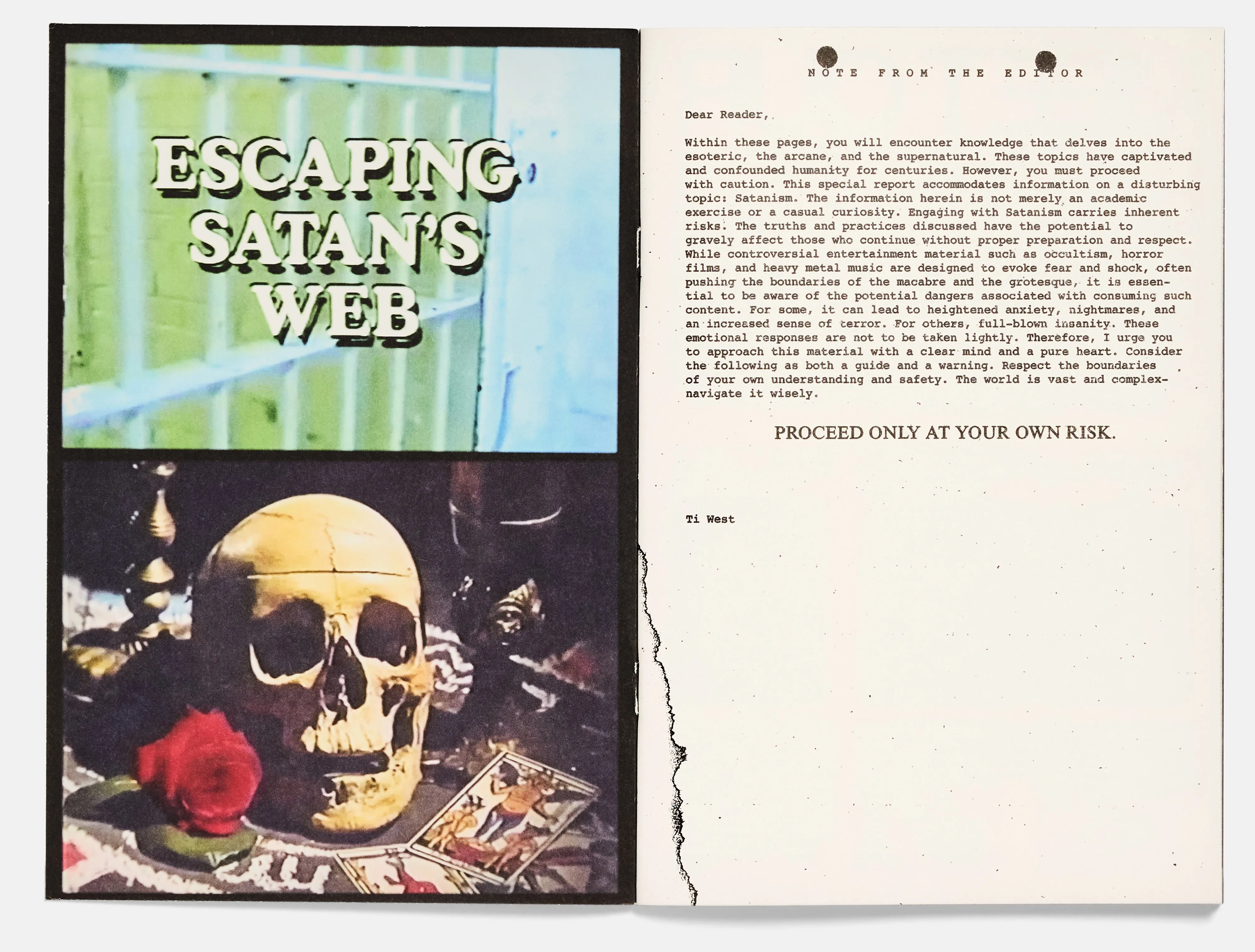 Not Today, Satan! Zine by Ti West
